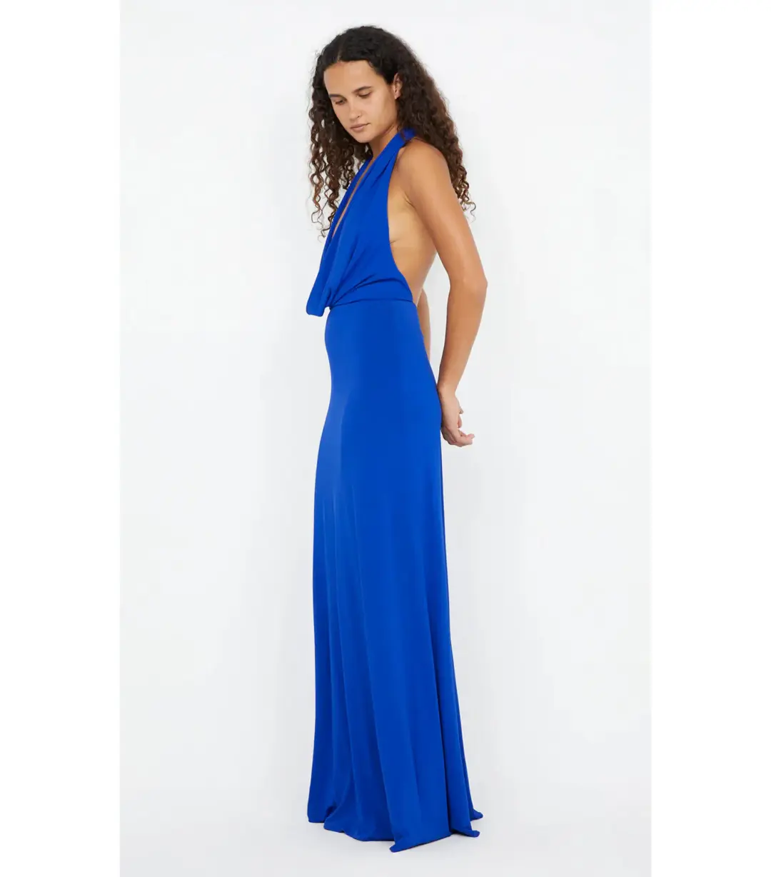 Bec & Bridge Nessie Cowl Neck Maxi Dress Ultramarine Blue Size AU 12 for rent on The Volte - main image