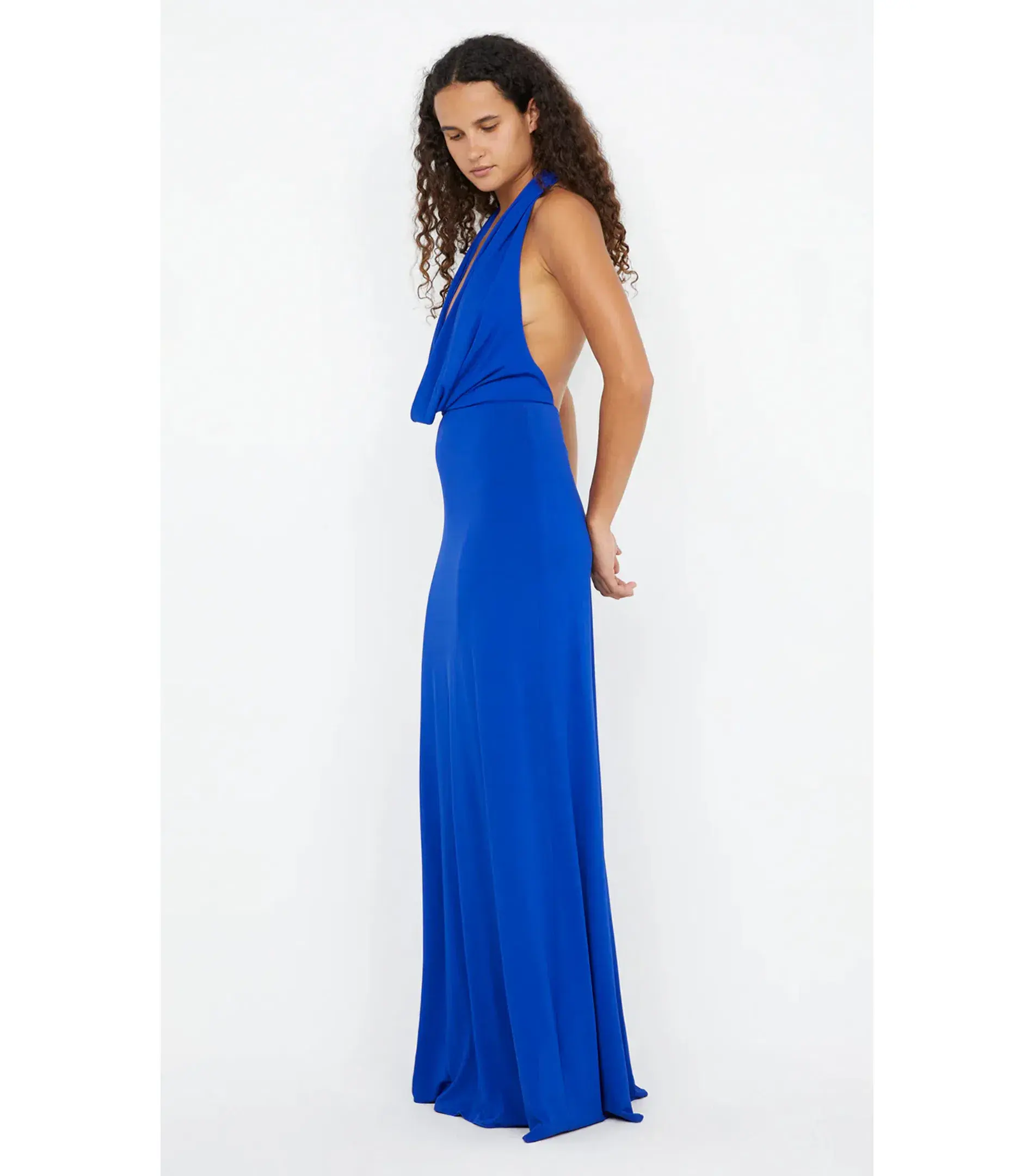 Bec & Bridge Nessie Cowl Neck Maxi Dress Ultramarine Blue Size AU 12 - Image 2