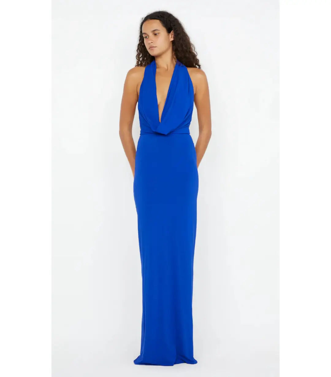 Bec & Bridge Nessie Cowl Neck Maxi Dress Ultramarine Blue Size AU 12 for rent on The Volte - main image