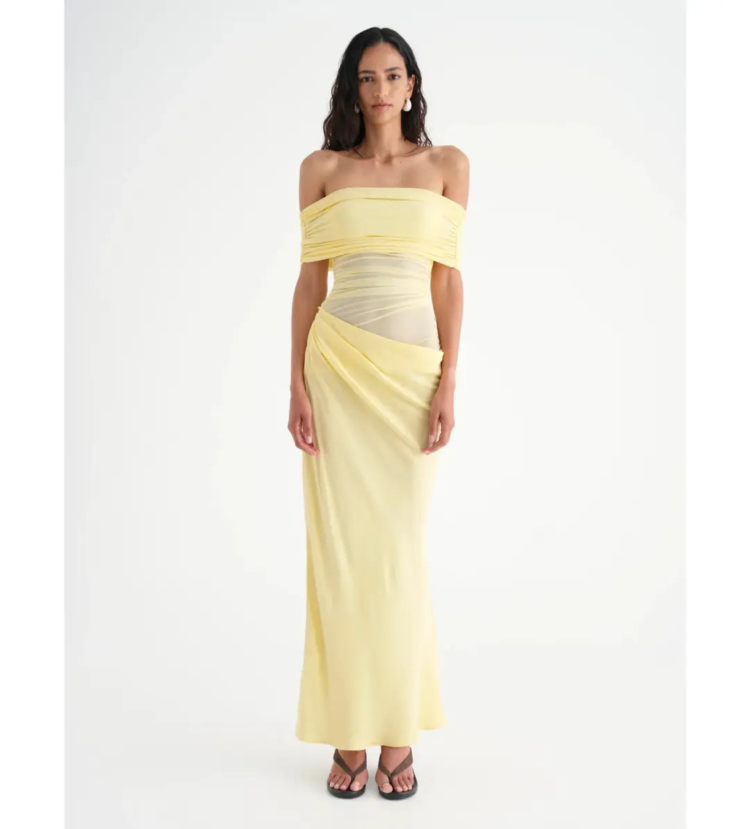 Benni Nico Off Shoulder Maxi Butter Size 10 for rent on The Volte - main image