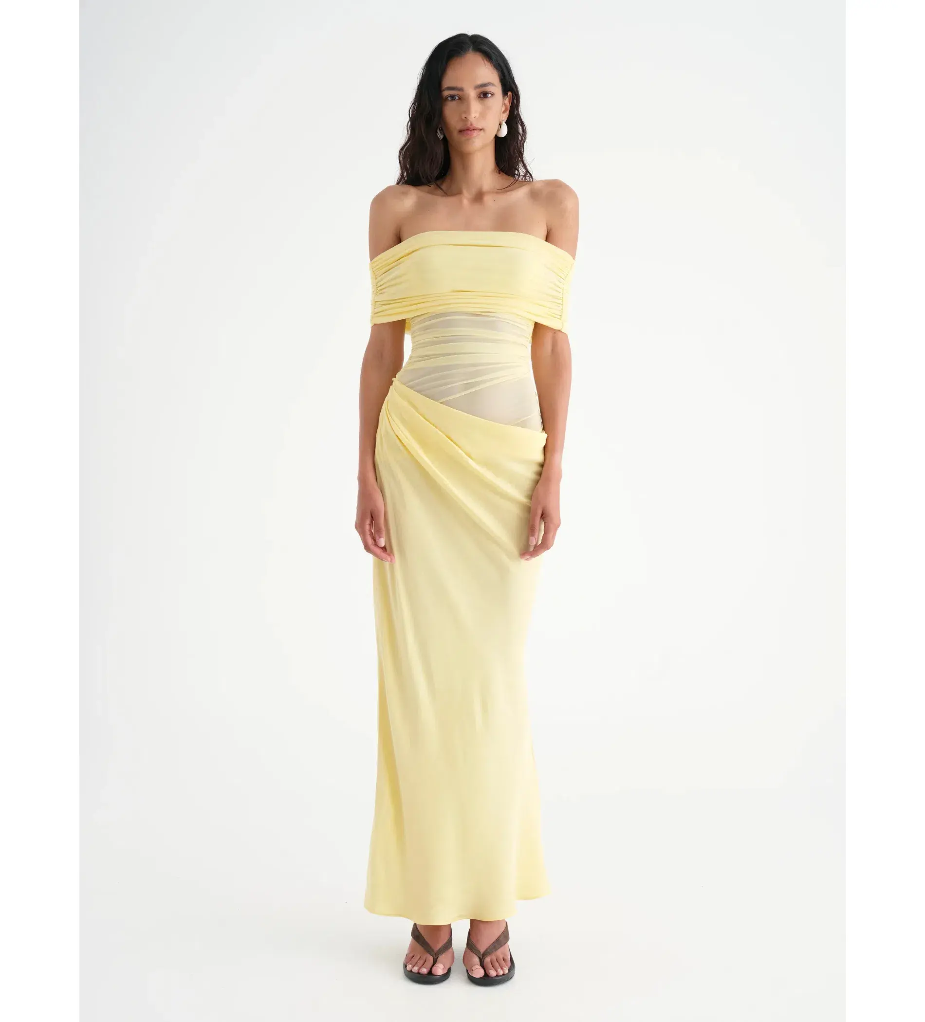 Benni Nico Off Shoulder Maxi Butter Size 10 - Image 1