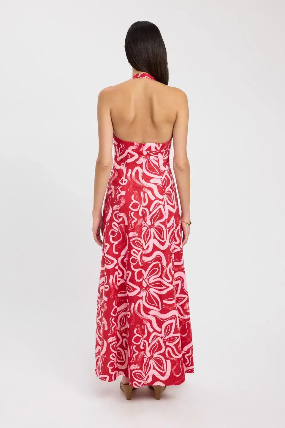 Kookai Soley Halter Maxi Dress Print Size 8 - Image 3