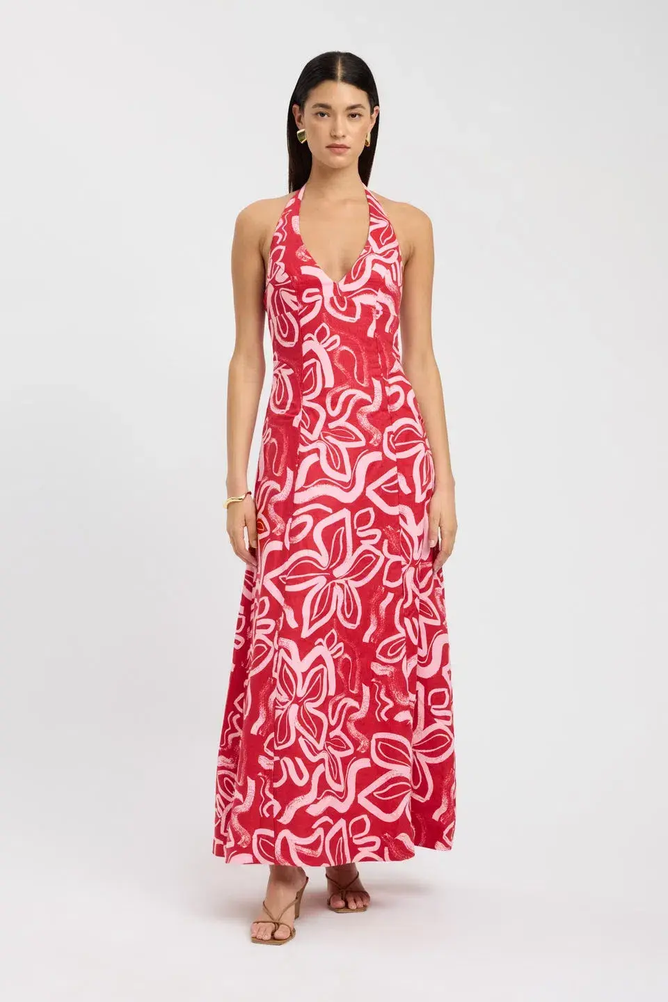 Kookai Soley Halter Maxi Dress Print Size 8 - Image 1