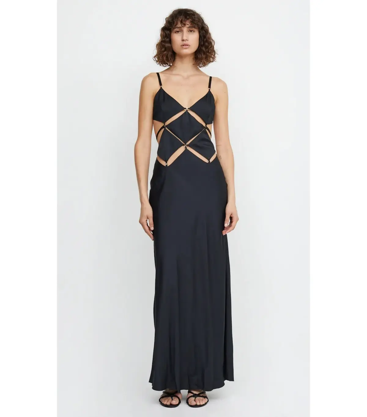 Bec & Bridge Diamond Cut Out Dress Black Size AU 12 - Image 1