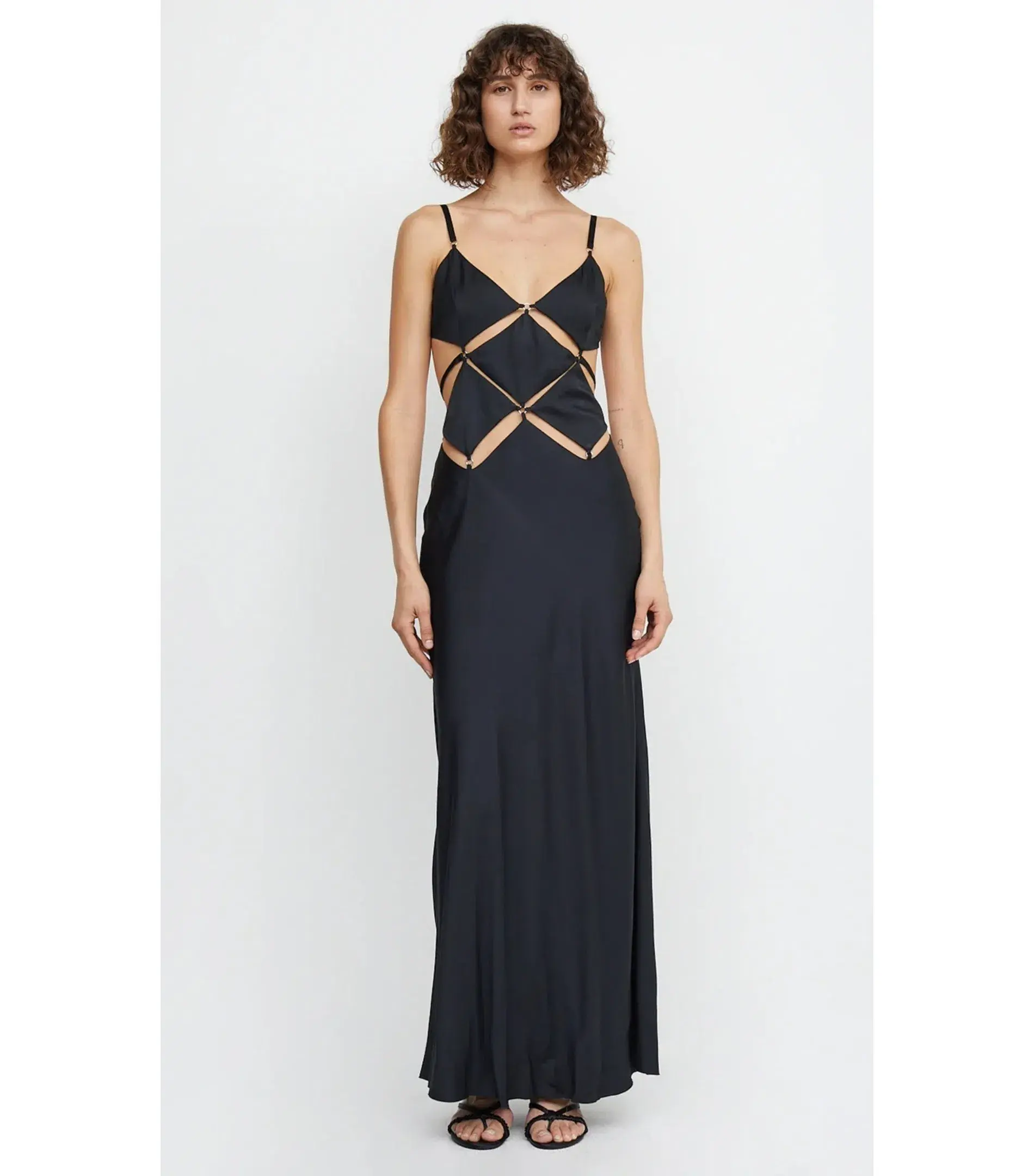 Bec & Bridge Diamond Cut Out Dress Black Size AU 12 - Image 1