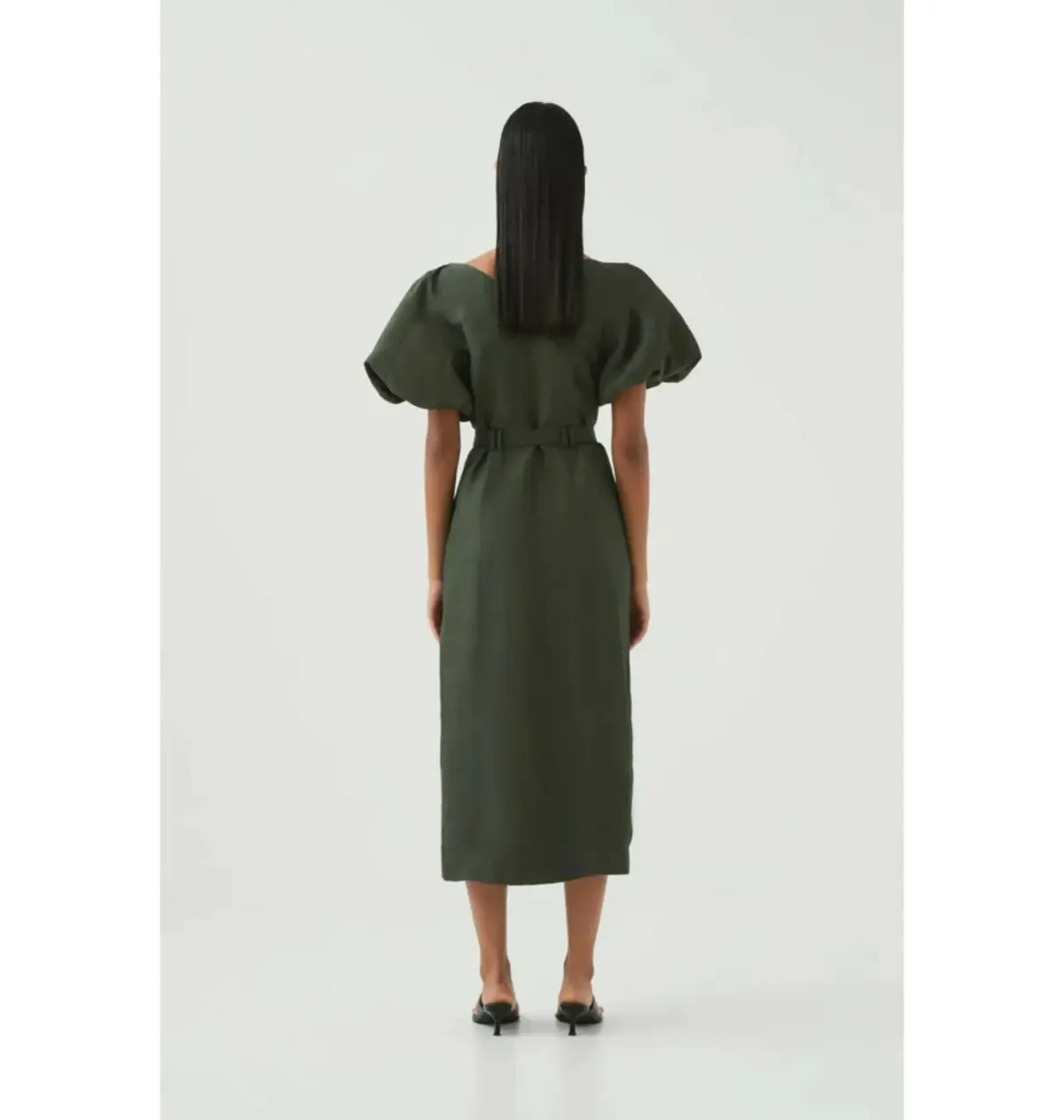 Aje Paloma Utility Midi Dress Midnight Green Size AU 10 - Image 3