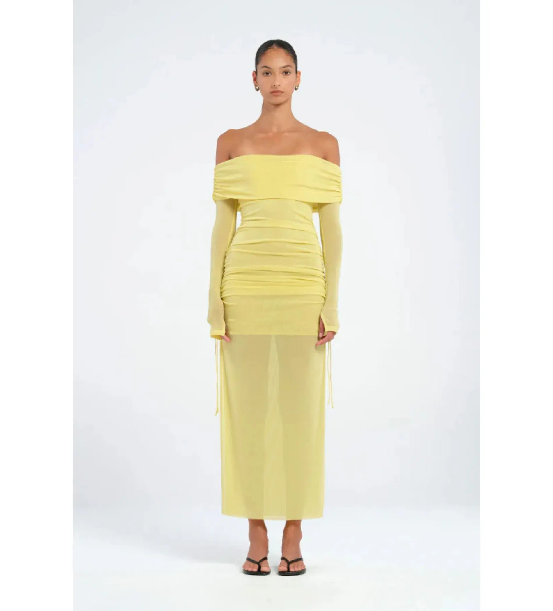 Benni Blaire Midi Dress in Lemon Size AU 10 - Image 1