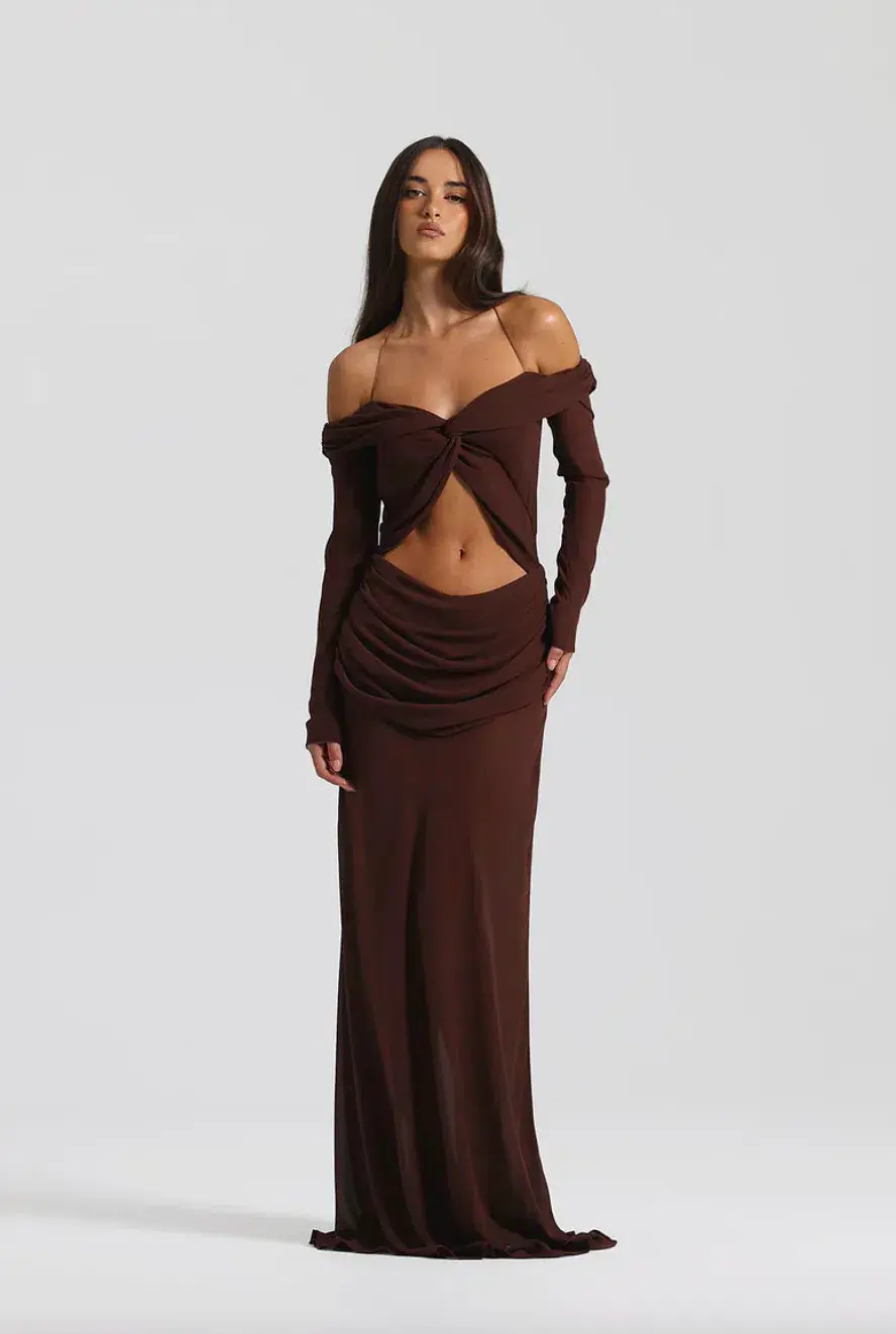 Natalie Rolt Emily Gown in Espresso Size 8 - Image 1