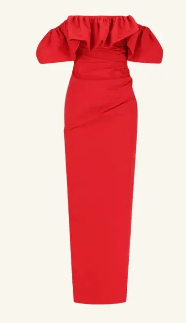 Shona Joy Campbell Off Shoulder Bubble Maxi Dress Goji Size AU 12 - Image 7