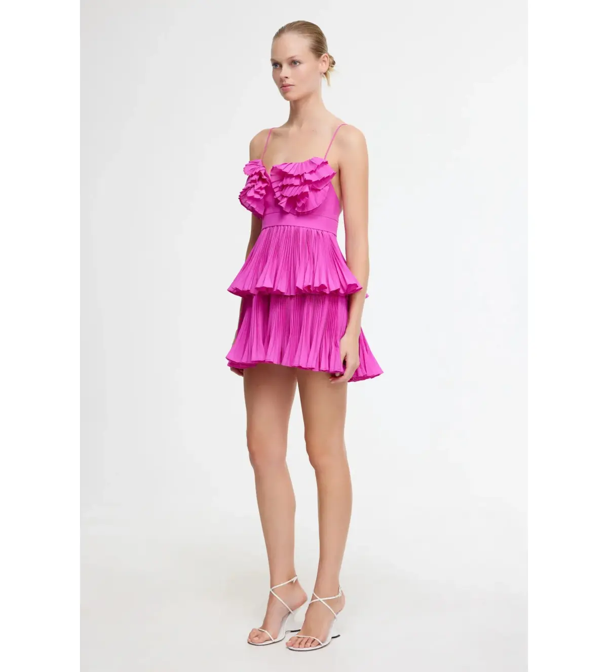Acler Griffith Mini Dress Fuchsia Size 10 - Image 2