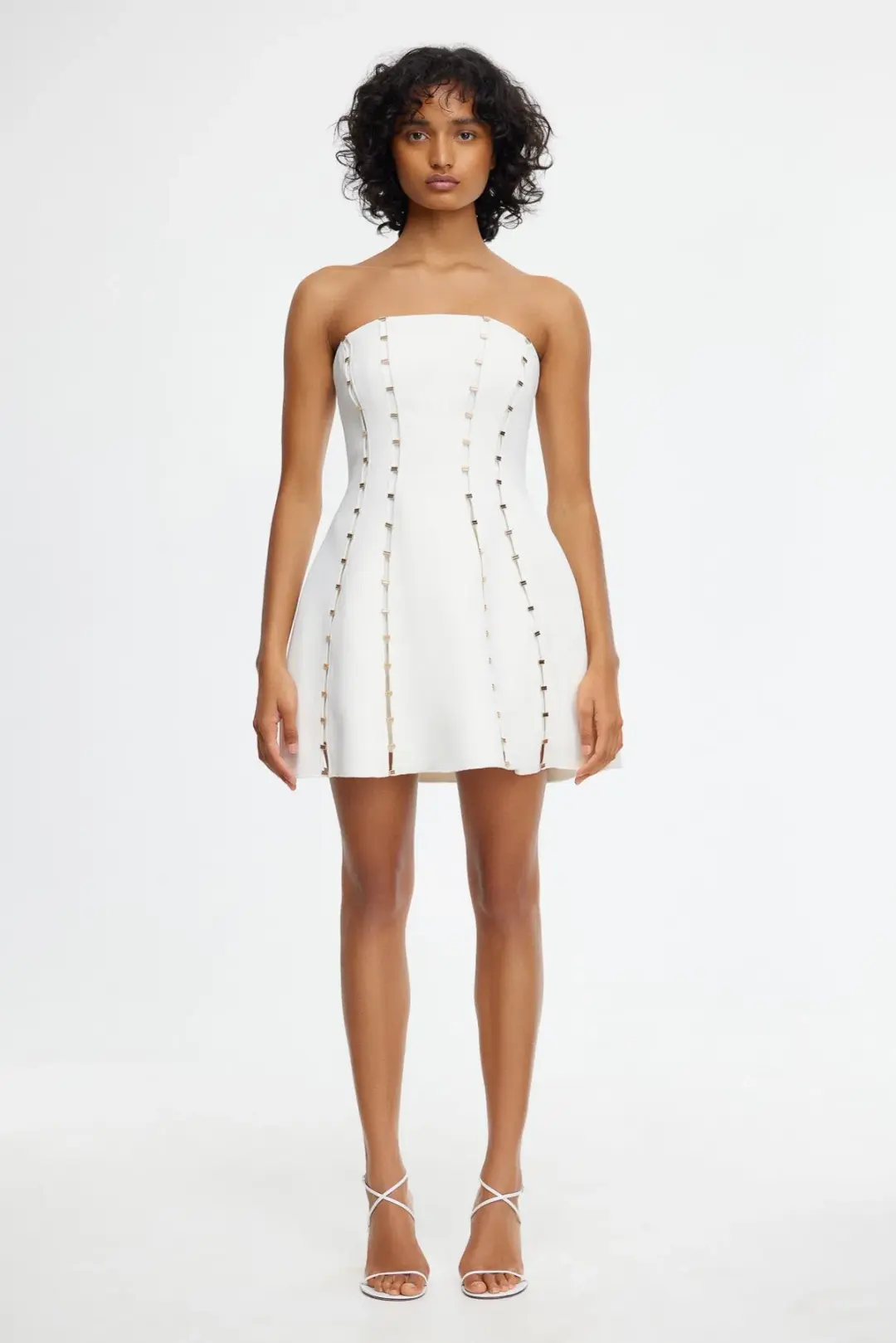 Acler Rossgreen Mini Dress in Ivory Size 8 for rent on The Volte - main image