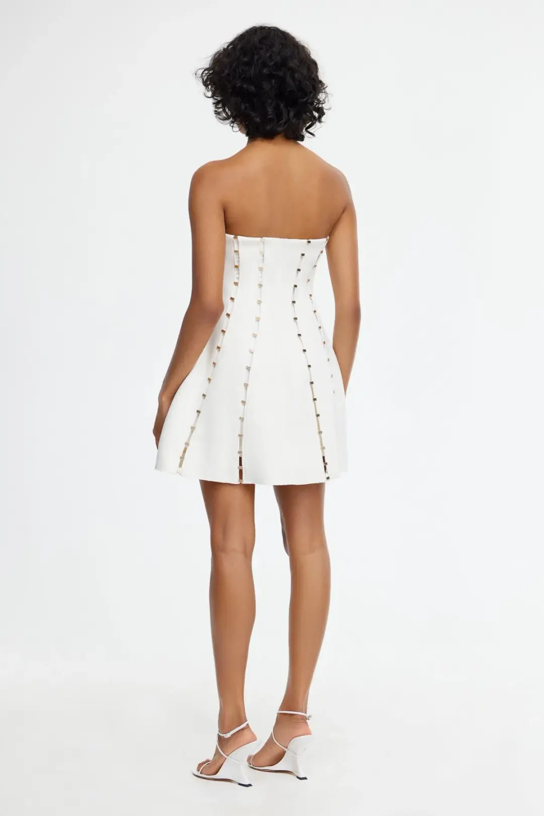 Acler Rossgreen Mini Dress in Ivory Size 8 for rent on The Volte - main image
