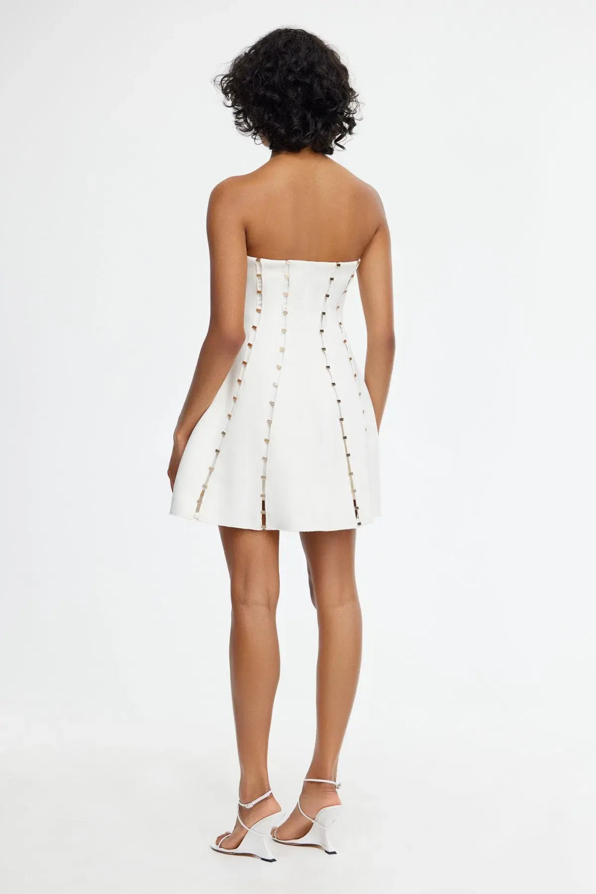 Acler Rossgreen Mini Dress in Ivory Size 8 - Image 3