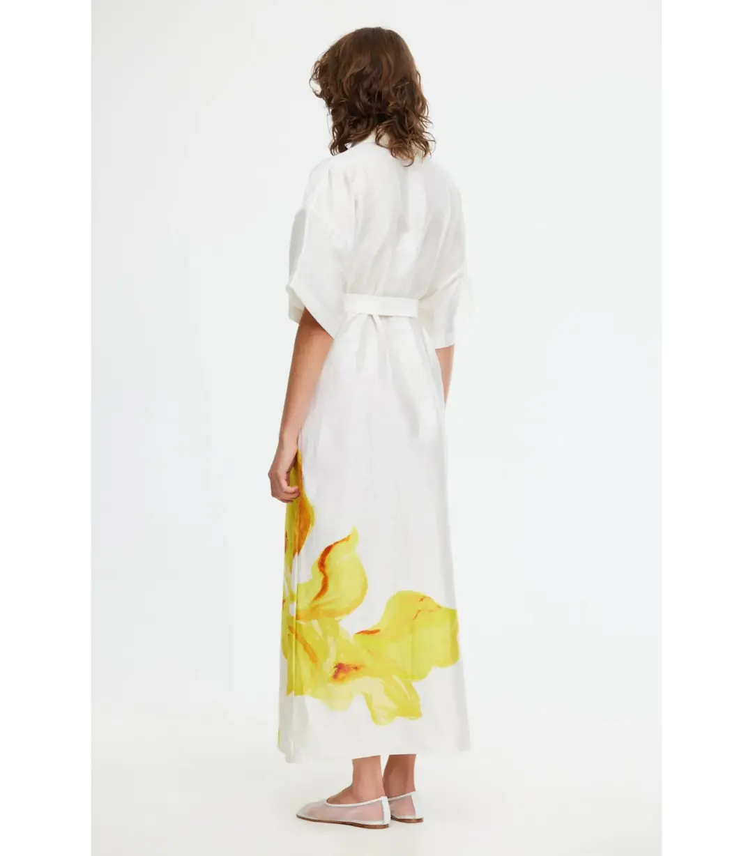 Acler Hawkesbury Midi Dress in Ivory Calla Lily Size AU 12 for rent on The Volte - main image