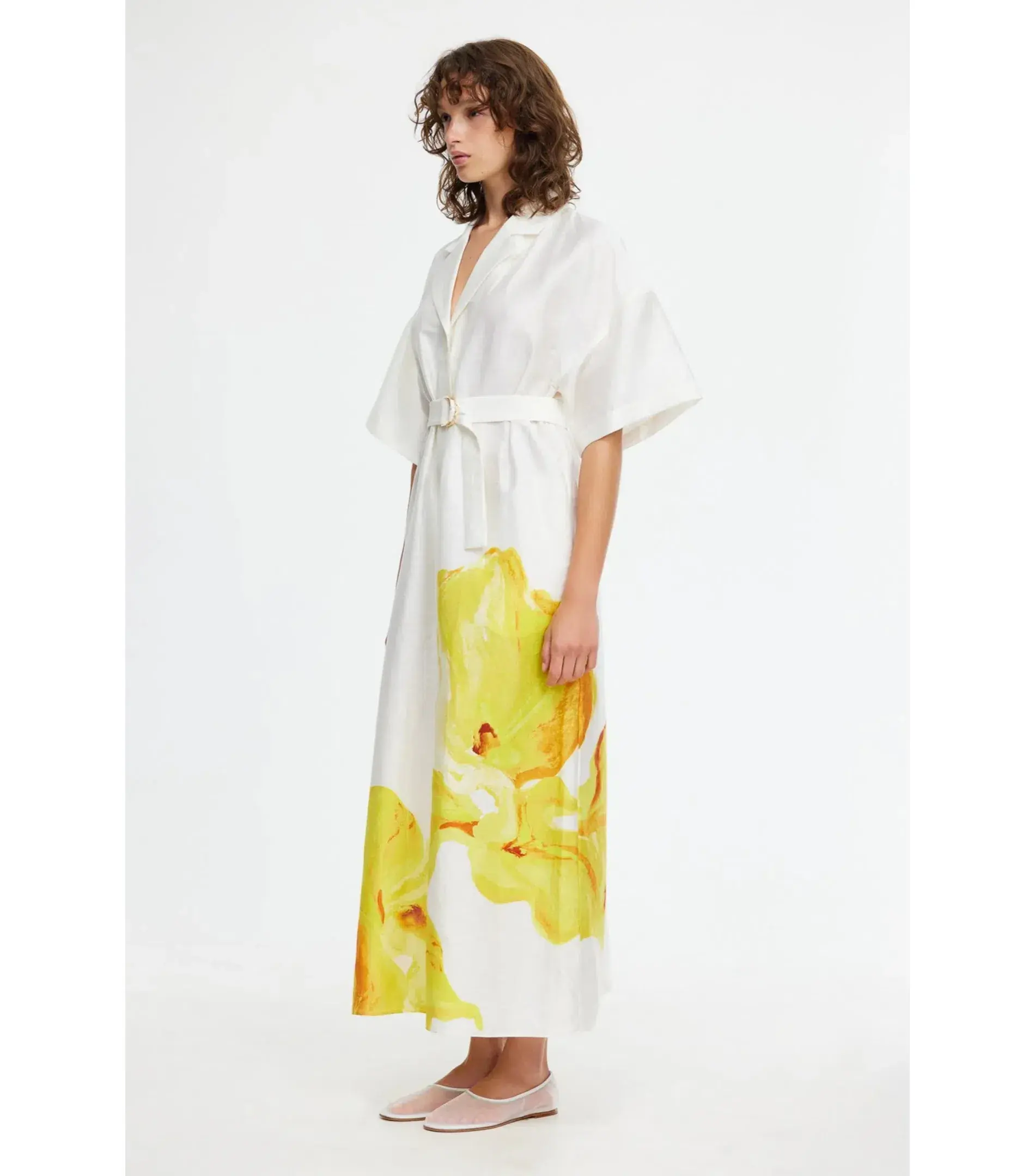 Acler Hawkesbury Midi Dress in Ivory Calla Lily Size AU 12 - Image 2