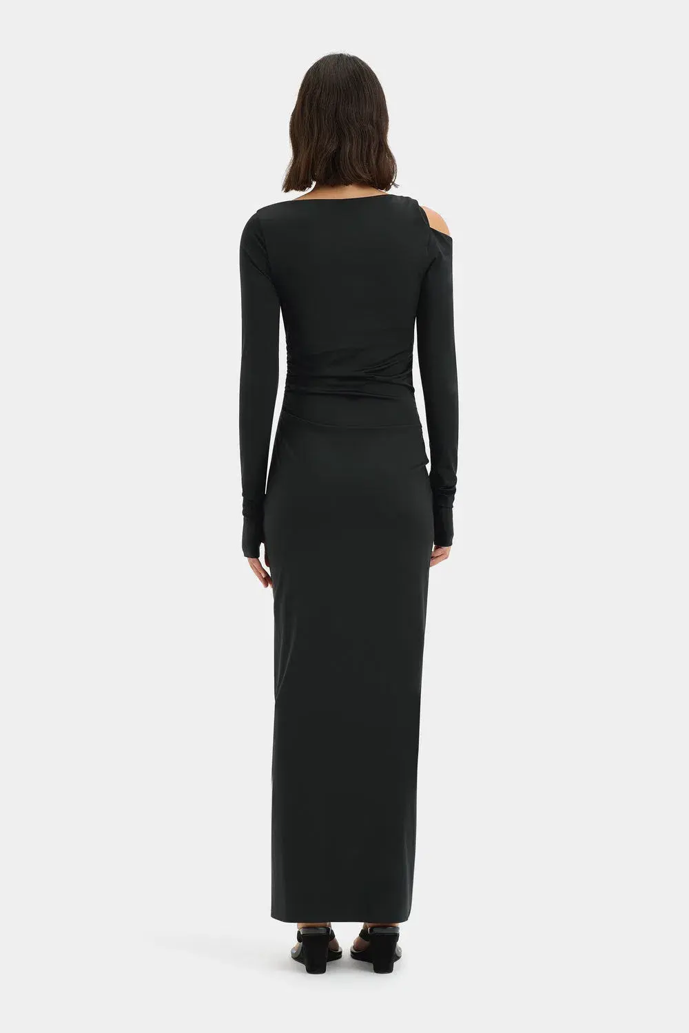 Sir the Label Elm Long Sleeve Midi Dress  in Black Size 8 for rent on The Volte - main image
