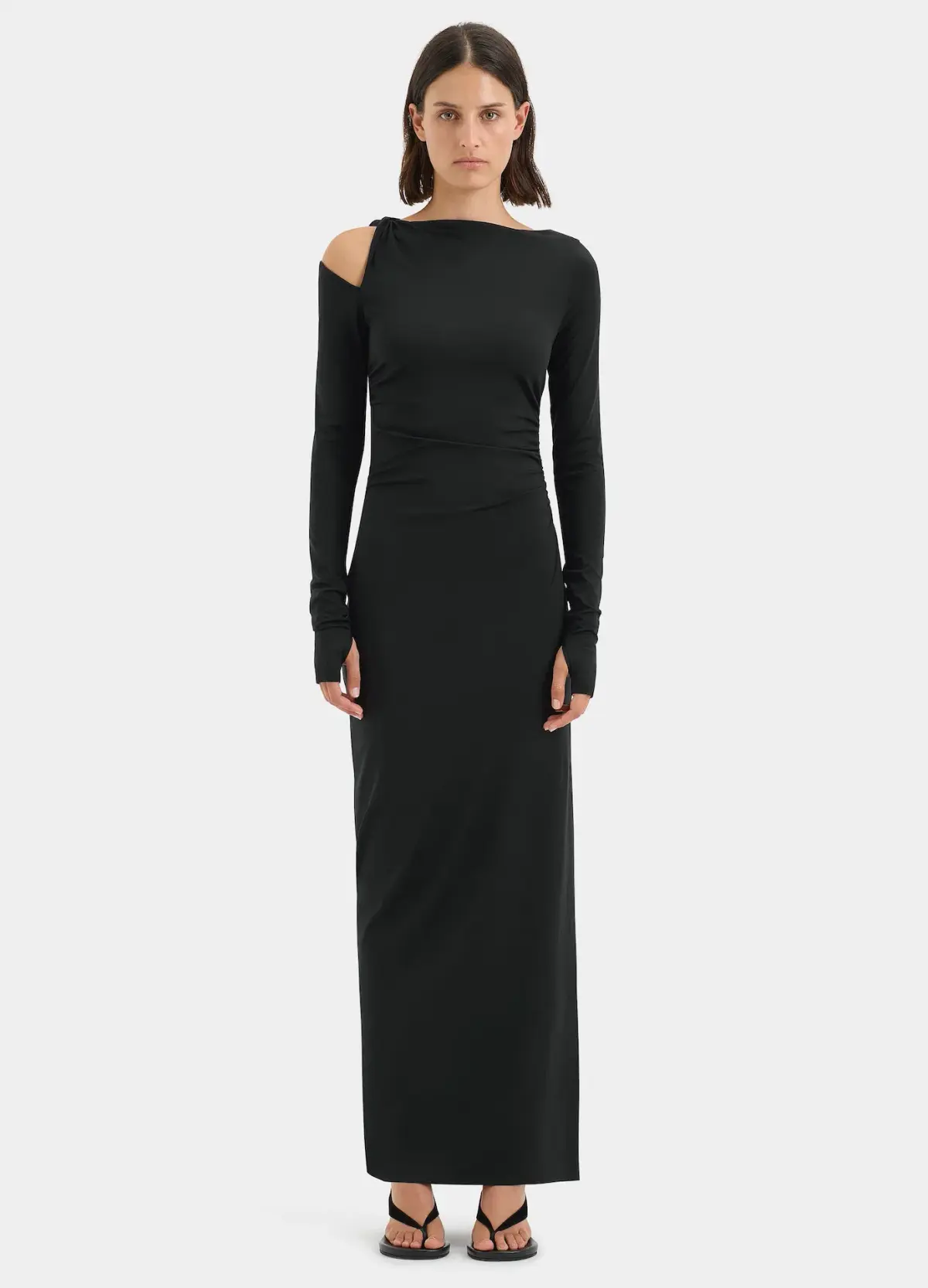 Sir the Label Elm Long Sleeve Midi Dress in Black Size 10 - Image 1