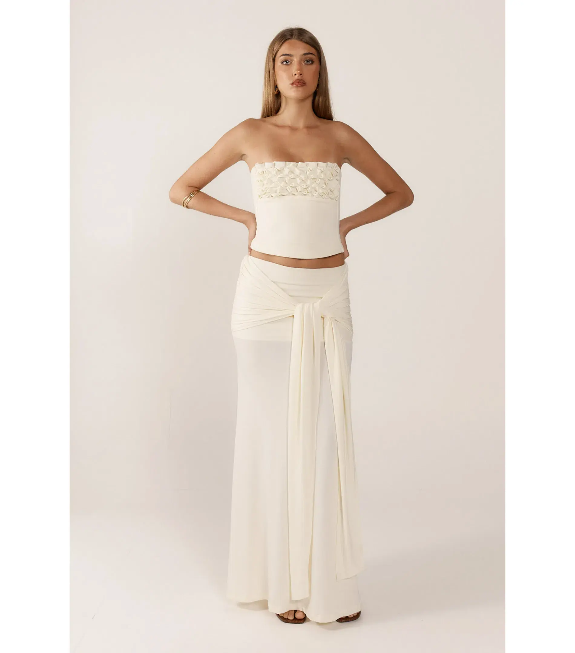 Ance Gria Jude Top and Skirt Set in Ivory Size XS AU 6 - Image 1