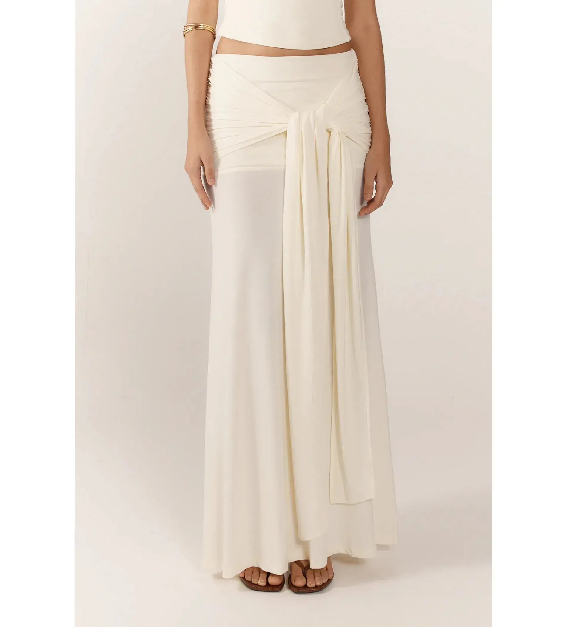Ance Gria Jude Top and Maxi Skirt Set Ivory Size S AU 8 - Image 4