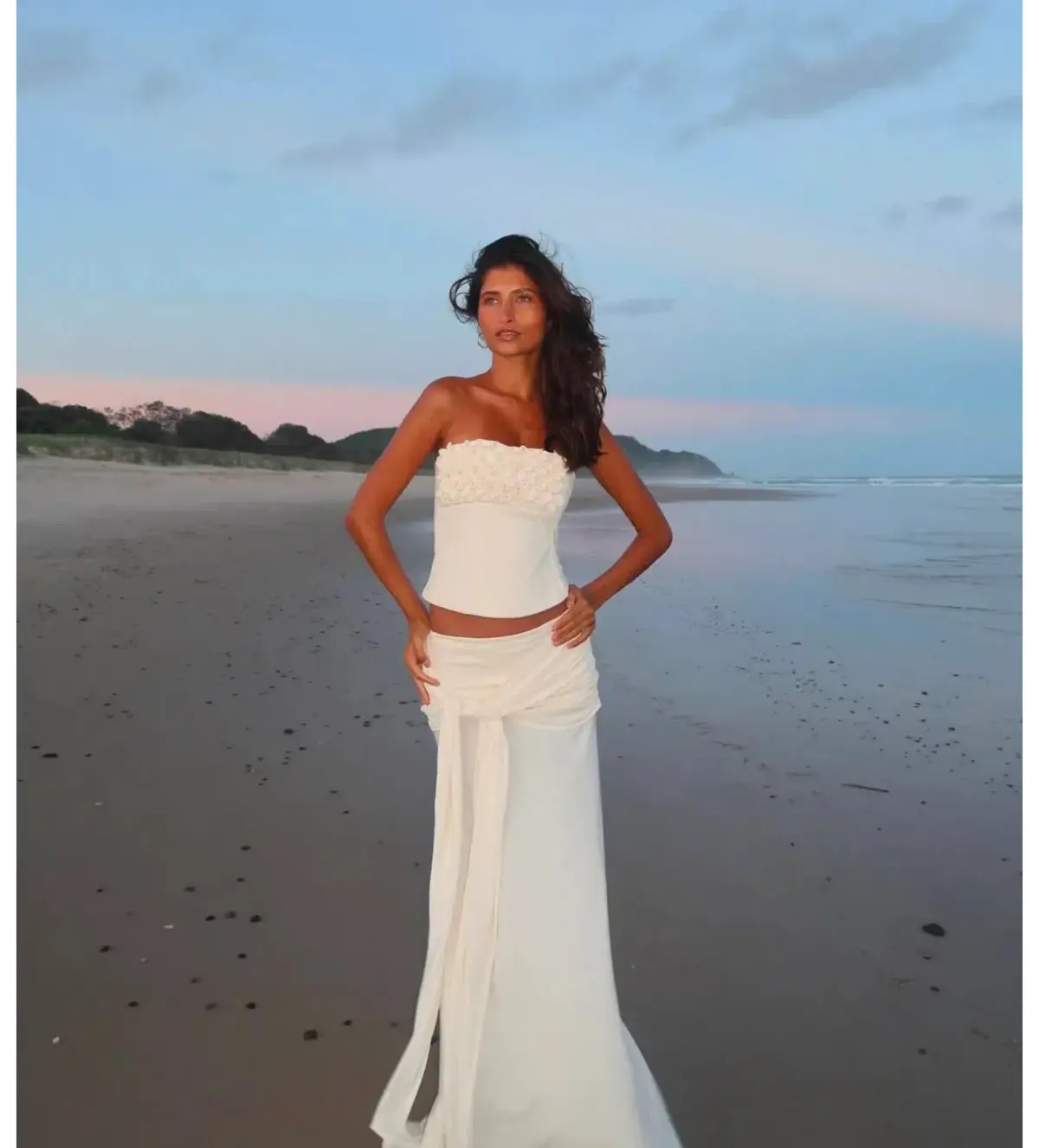 Ance Gria Jude Top and Maxi Skirt Set Ivory Size S AU 8 - Image 3