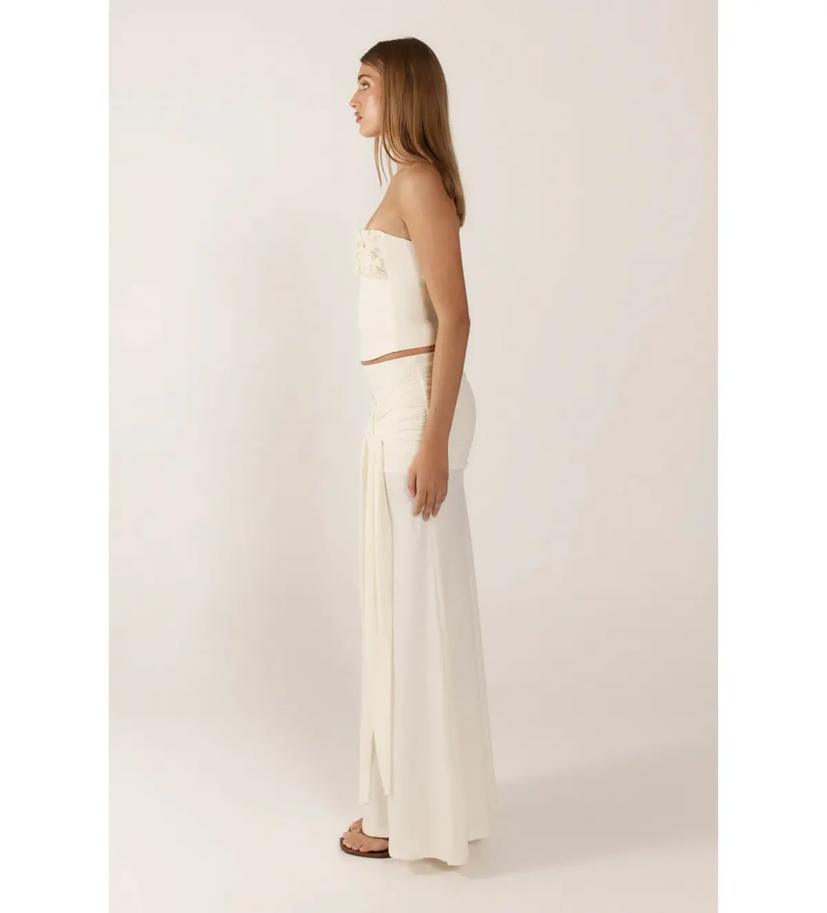 Ance Gria Jude Top and Maxi Skirt Set Ivory Size S AU 8 - Image 5