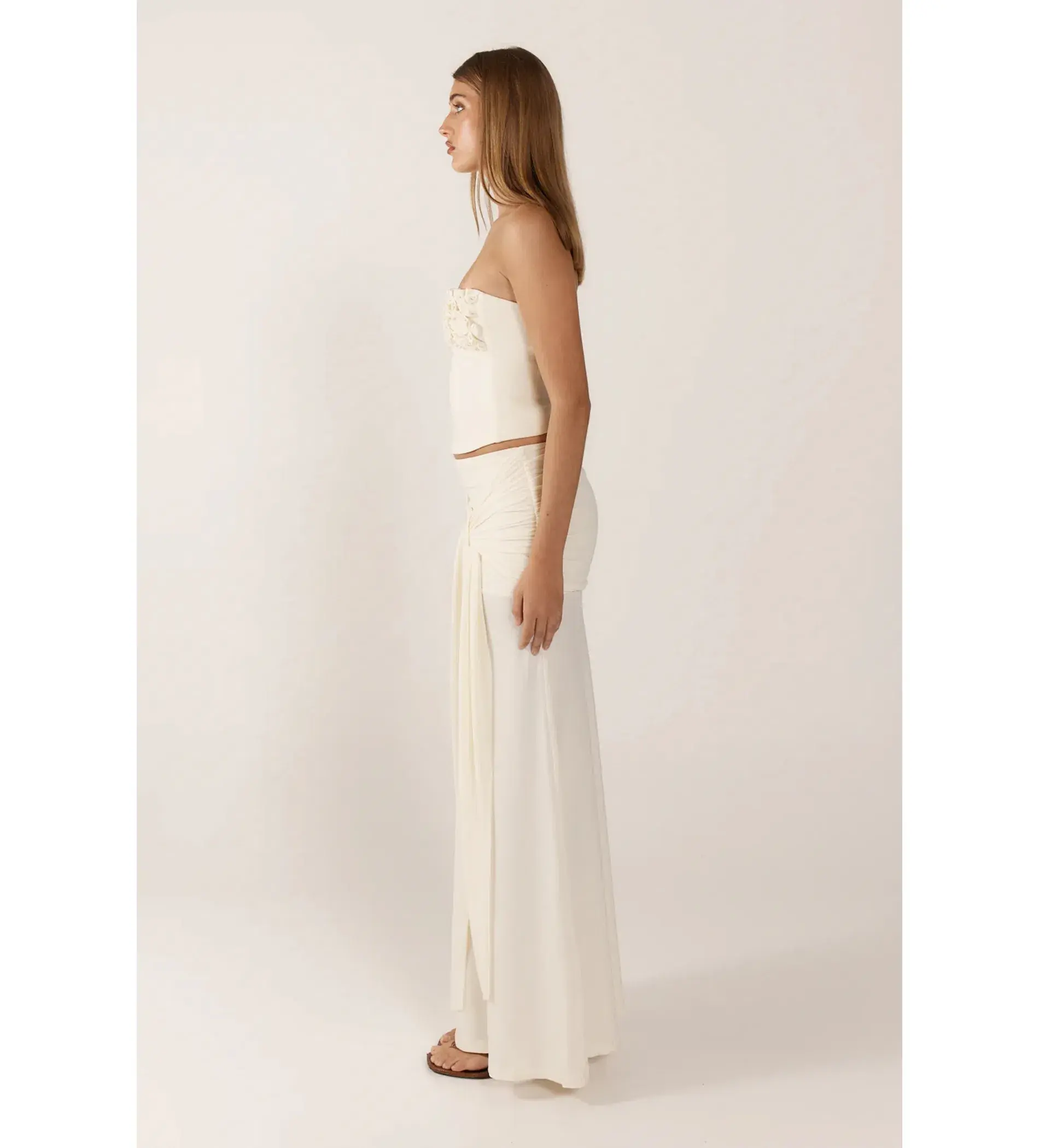 Ance Gria Jude Top and Maxi Skirt Set Ivory Size S AU 8 - Image 5