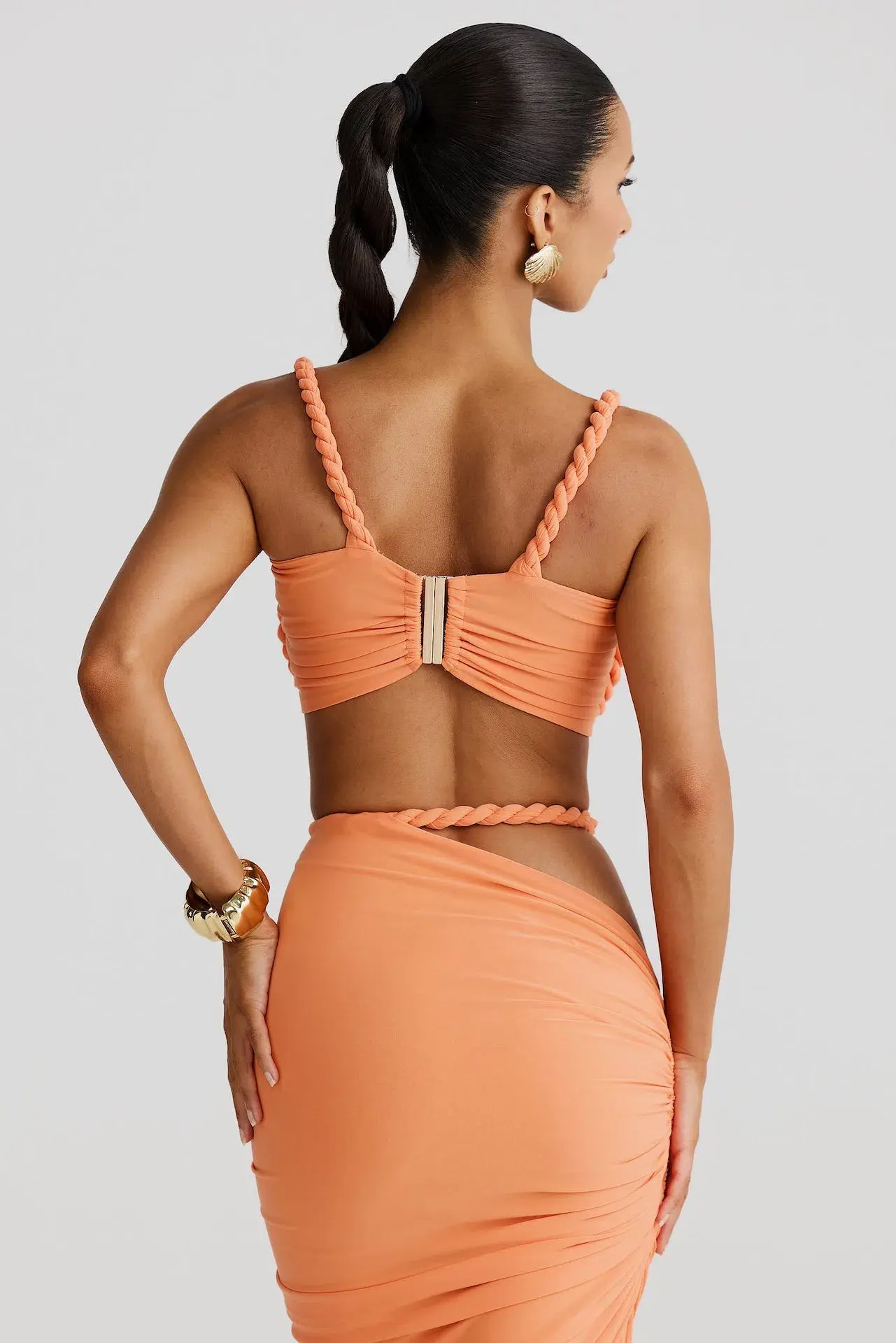 Melani The Label Ahria Top and Zenaya Skirt Set in Papaya Orange Size 8 - Image 2
