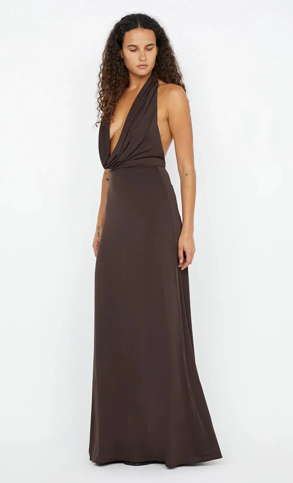 Bec & Bridge  Nessie Cowl Maxi Dress Dark Chocolate Size 6 - Image 2