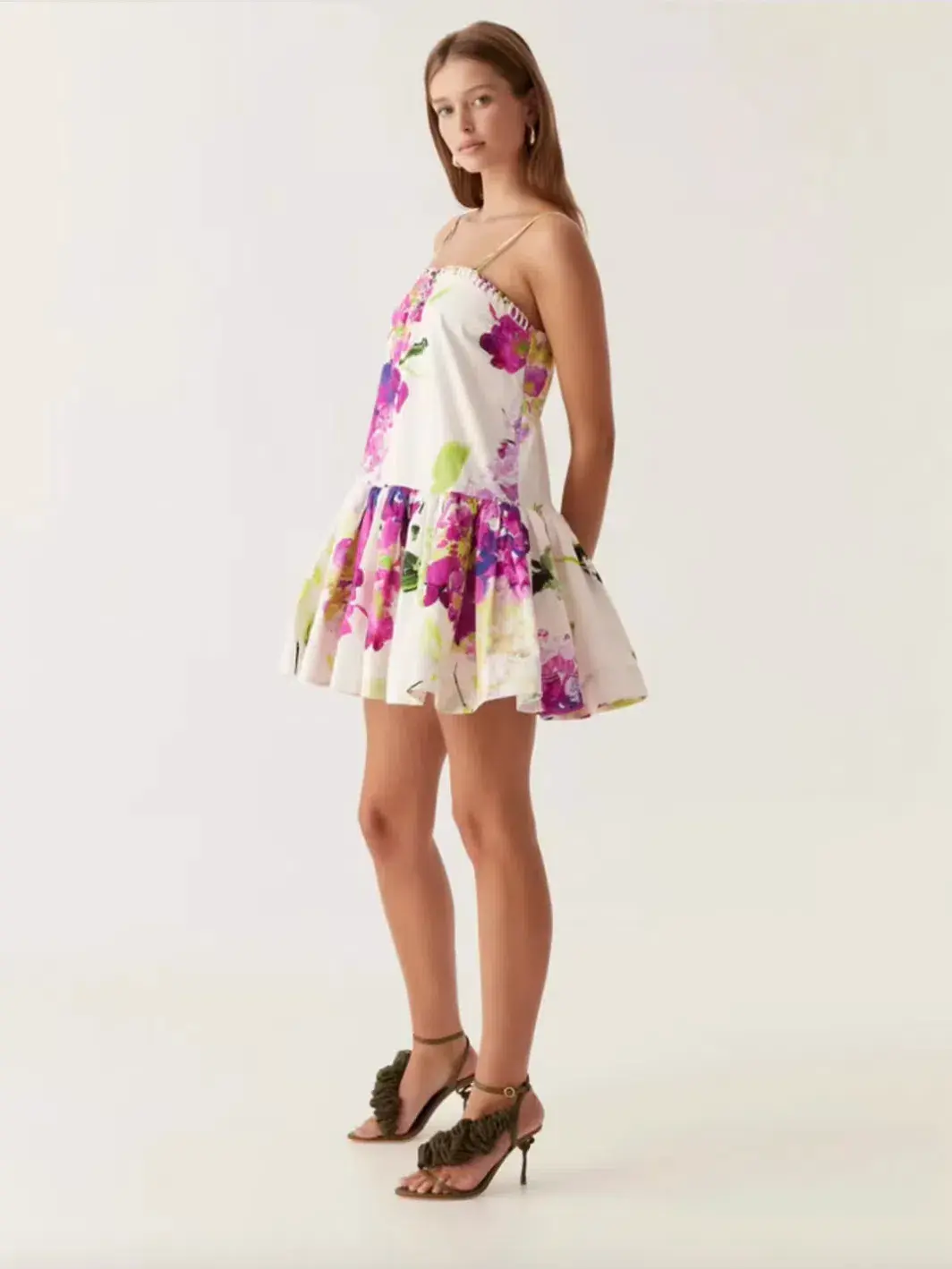 Aje Willow Sweetheart Mini Dress Floral Wild Hydrangea Size 8 - Image 3