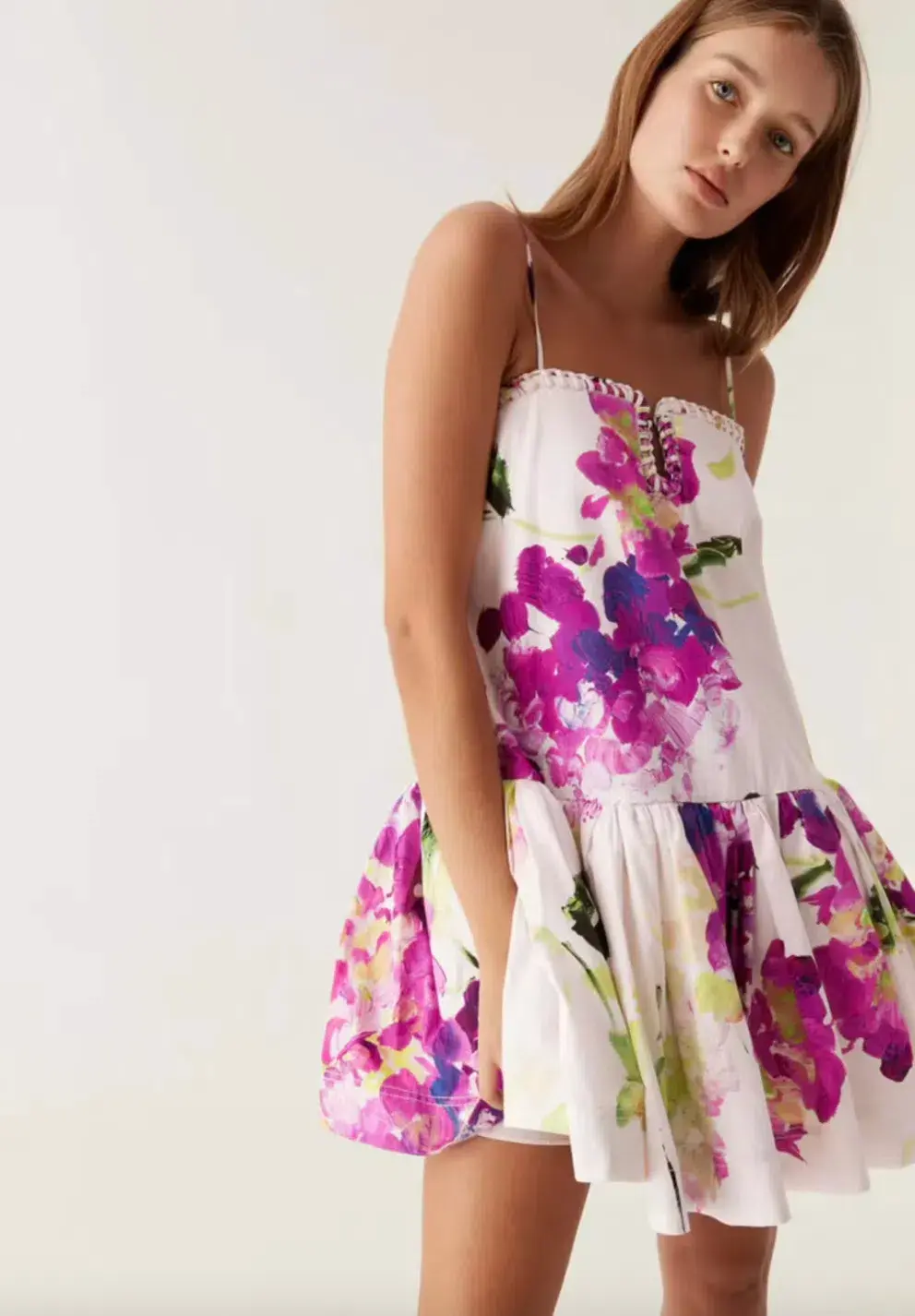 Aje Willow Sweetheart Mini Dress Floral Wild Hydrangea Size 8 - Image 2