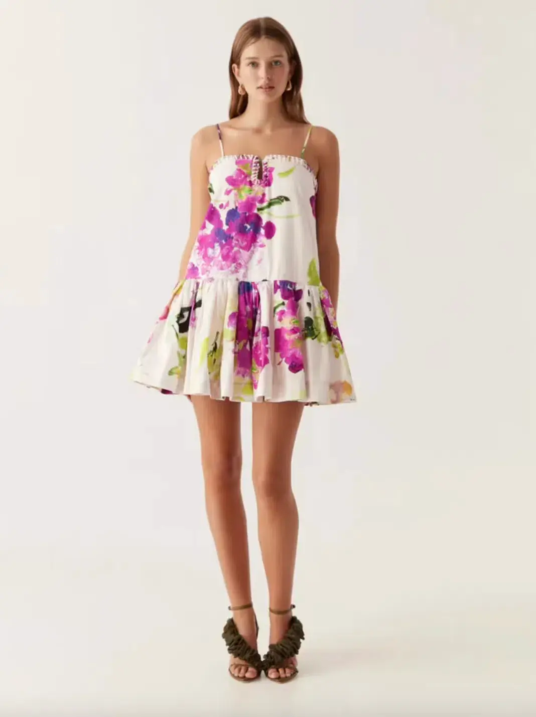 Aje Willow Sweetheart Mini Dress Floral Wild Hydrangea Size 8 - Image 1