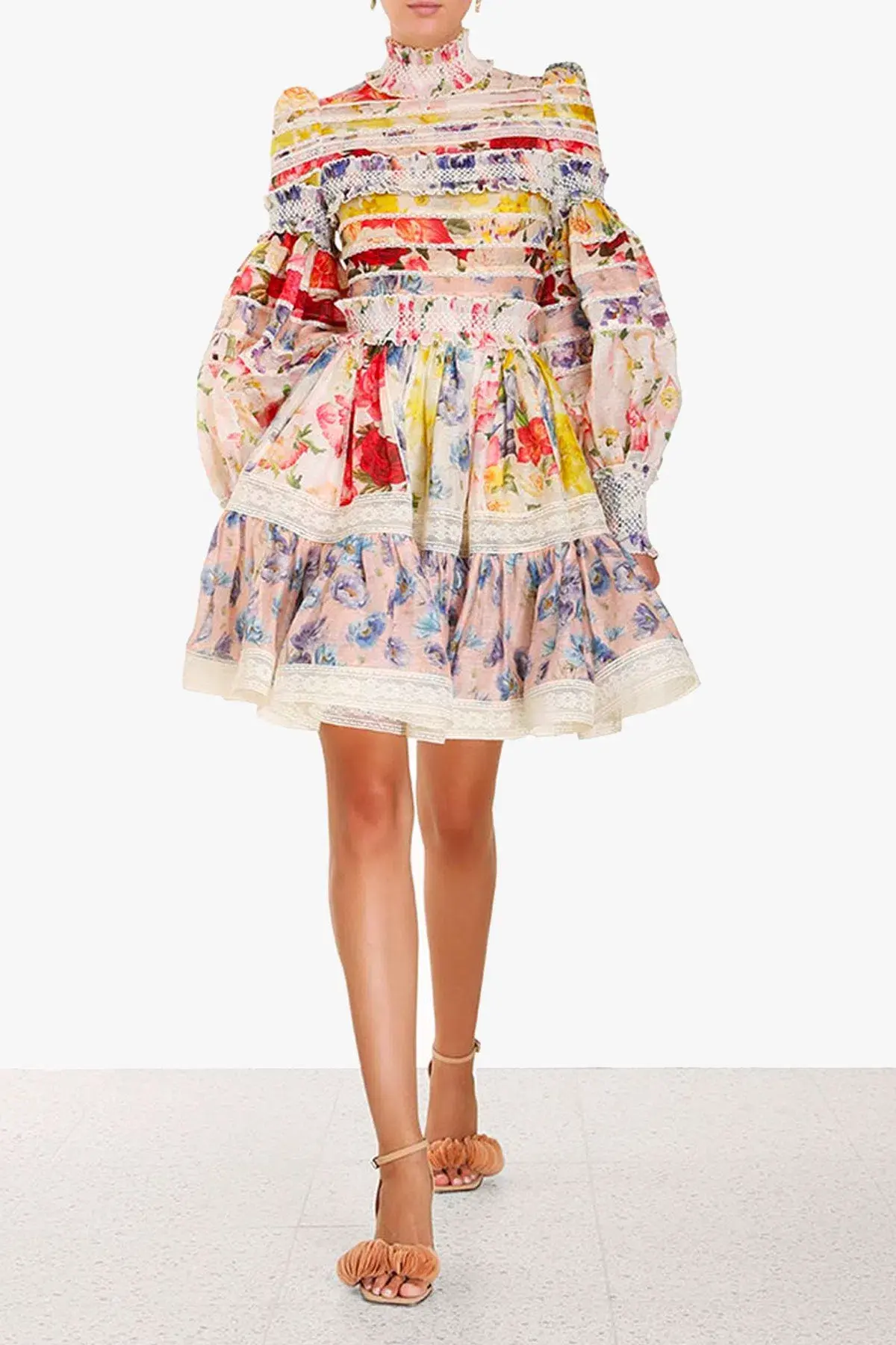 Zimmermann Dress Wonderland Smocked Mini Size AU 14 - Image 1