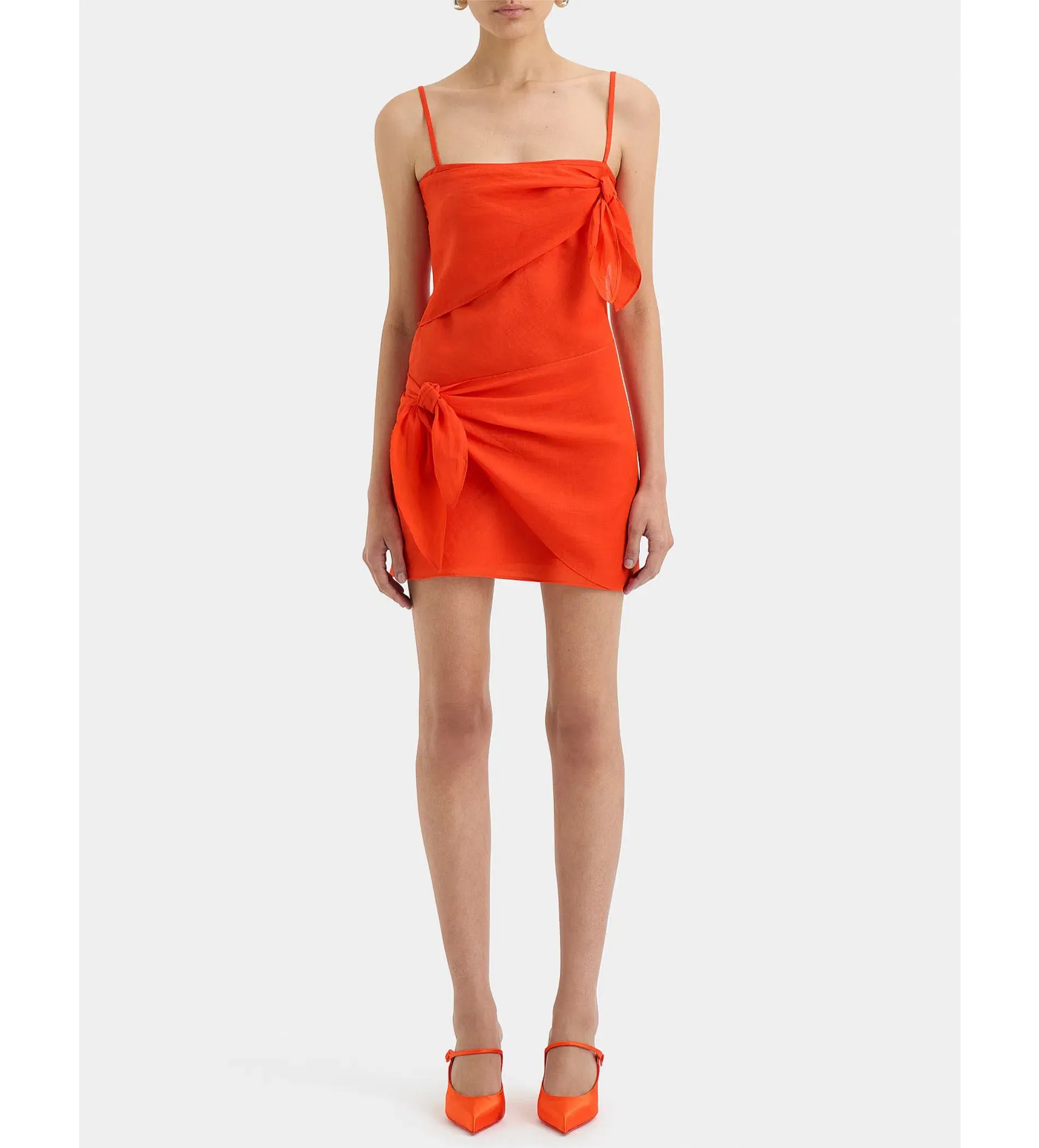 Sir The Label Rosalia Wrap Mini Dress Tangerine Size 14/XL - Image 1