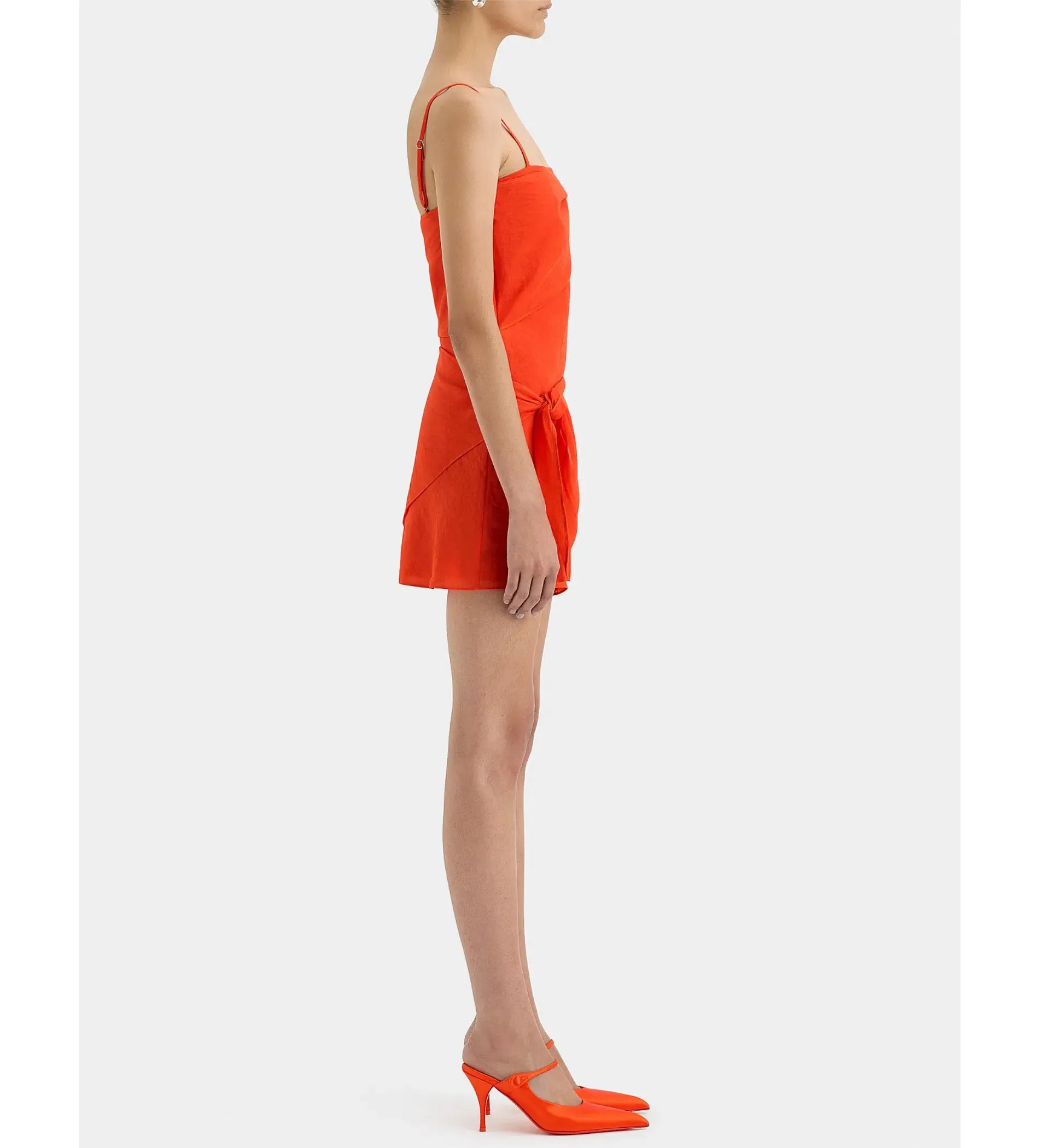 Sir The Label Rosalia Wrap Mini Dress Tangerine Size 14/XL - Image 3