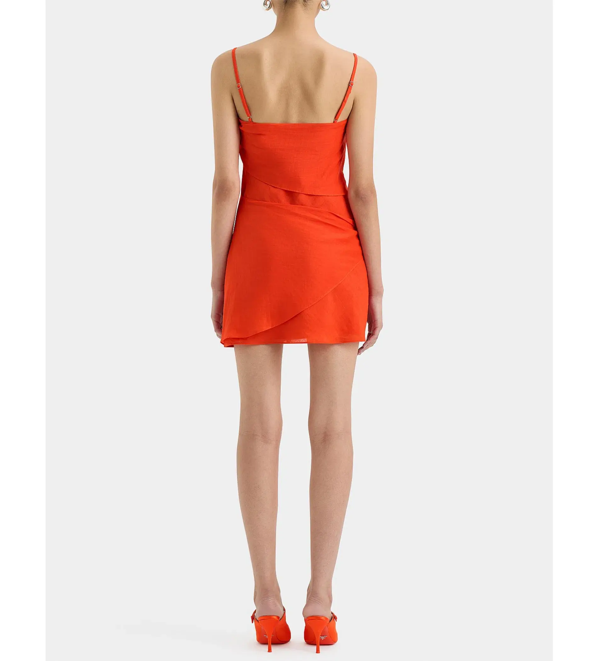 Sir The Label Rosalia Wrap Mini Dress Tangerine Size 14/XL - Image 4