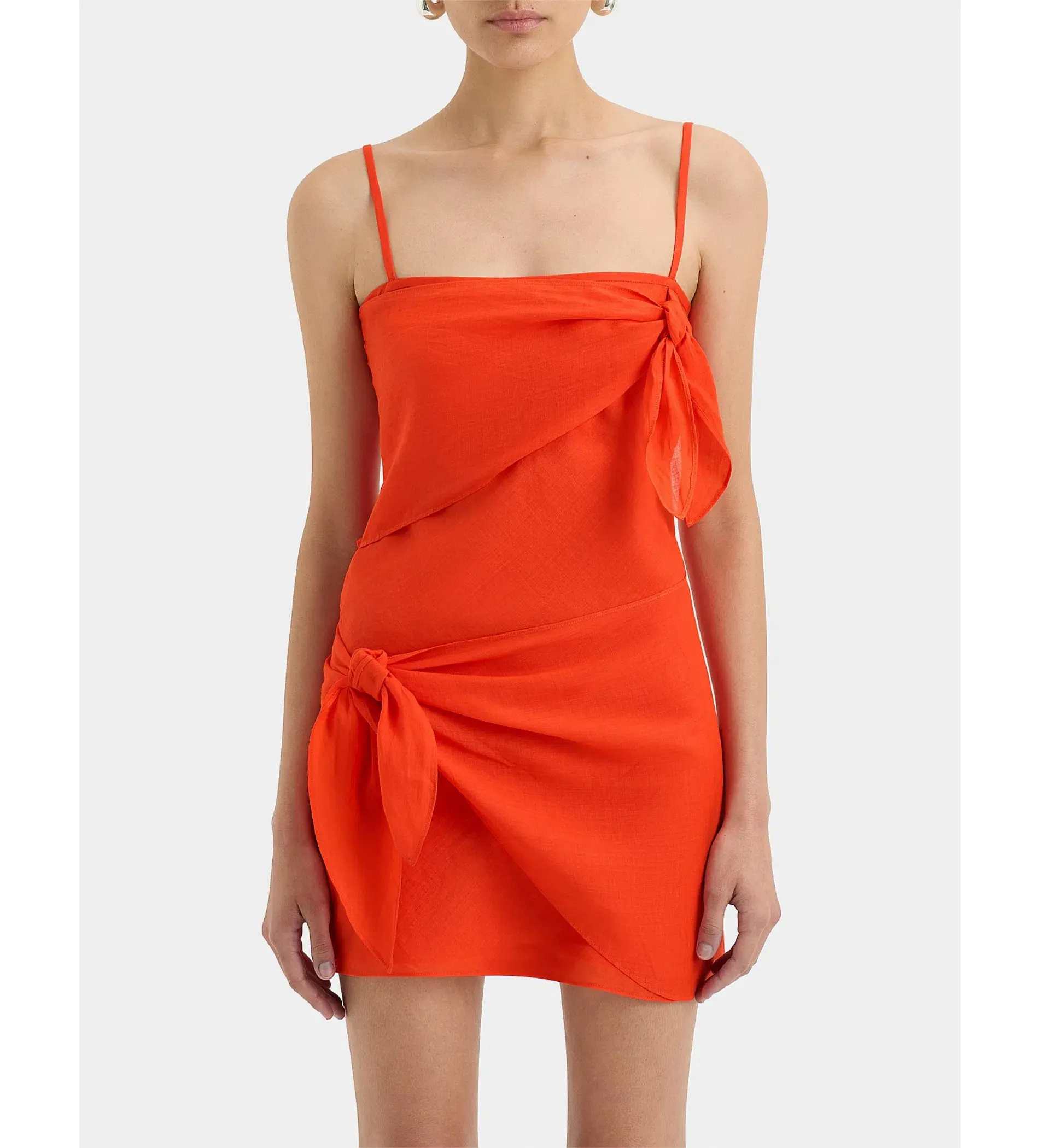 Sir The Label Rosalia Wrap Mini Dress Tangerine Size 14/XL - Image 2