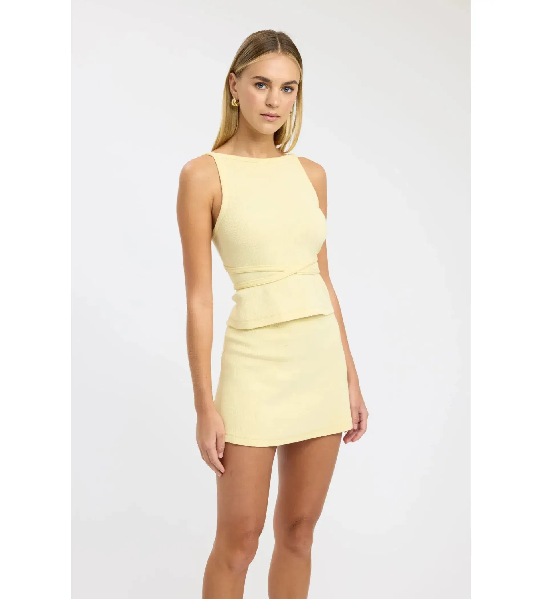 Kookai Paris Top and Cody Mini Skirt Set Sunlight Size 8 - Image 2