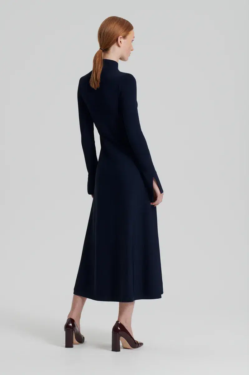 Scanlan Theodore Crepe Knit Button Polo Dress Size L 12 - Image 3