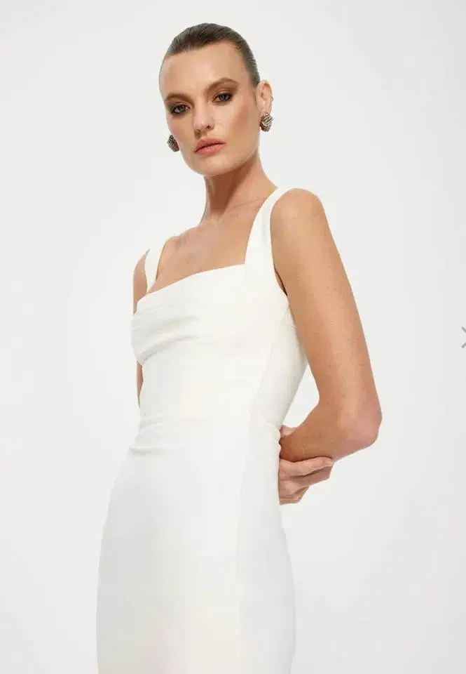 Effie Kats Marbella Gown Maxi Dress in Ivory Size AU 8 - Image 3