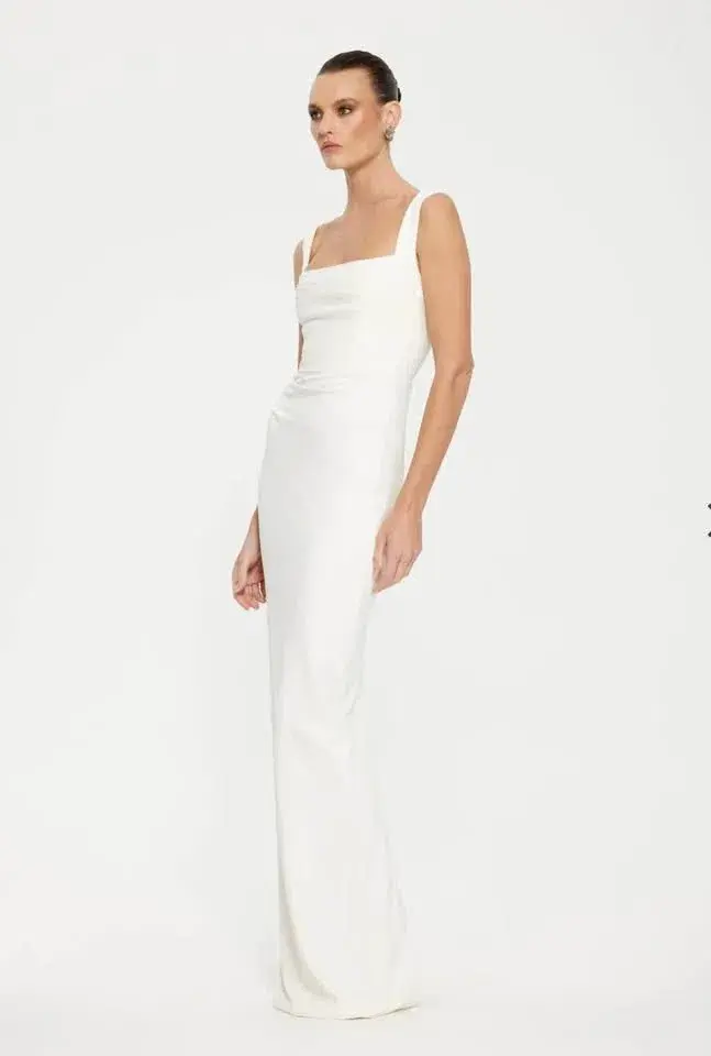 Effie Kats Marbella Gown Maxi Dress in Ivory Size AU 8 - Image 4