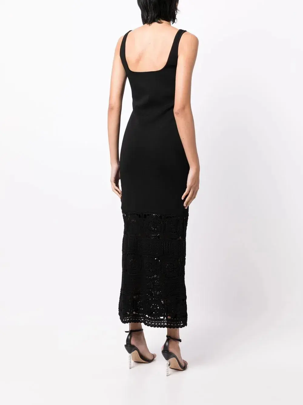Rebecca Vallance Romina Crochet Trimmed Midi Dress Black Size L AU 12 - Image 3