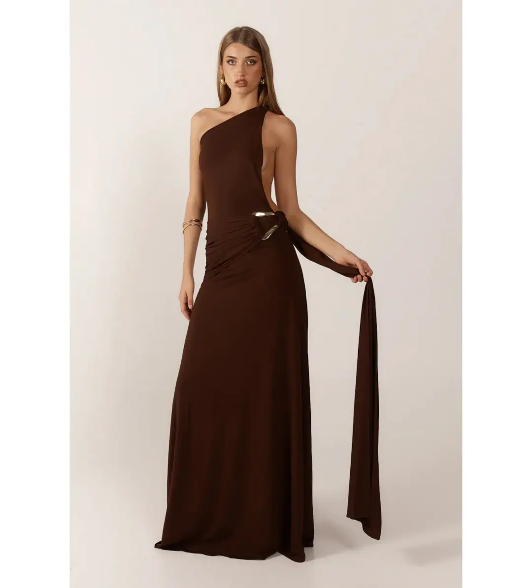 Ance Gria Gaia Gown Brown Size S AU 8 for rent on The Volte - main image