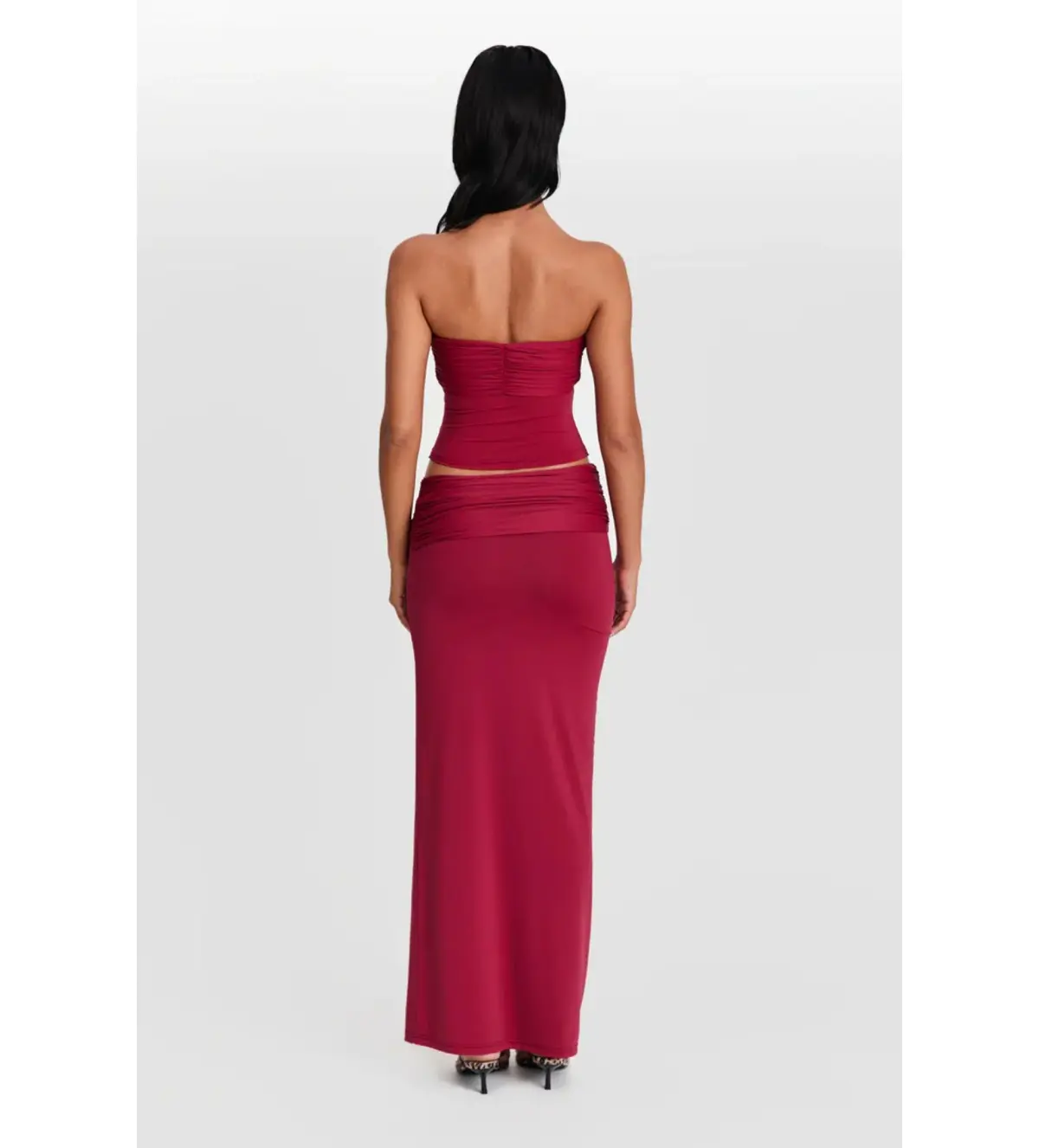 Sasha Therese Naya Top and Mila Maxi Skirt Set Cherry Red Size XS AU 6 - Image 3