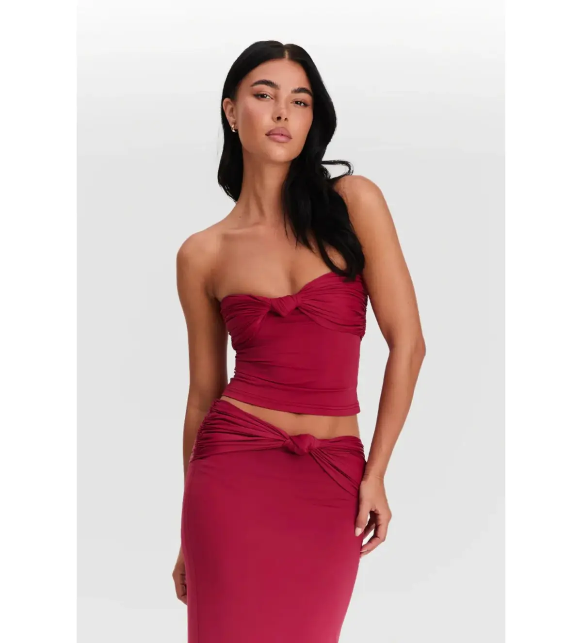Sasha Therese Naya Top and Mila Maxi Skirt Set Cherry Red Size XS AU 6 - Image 4