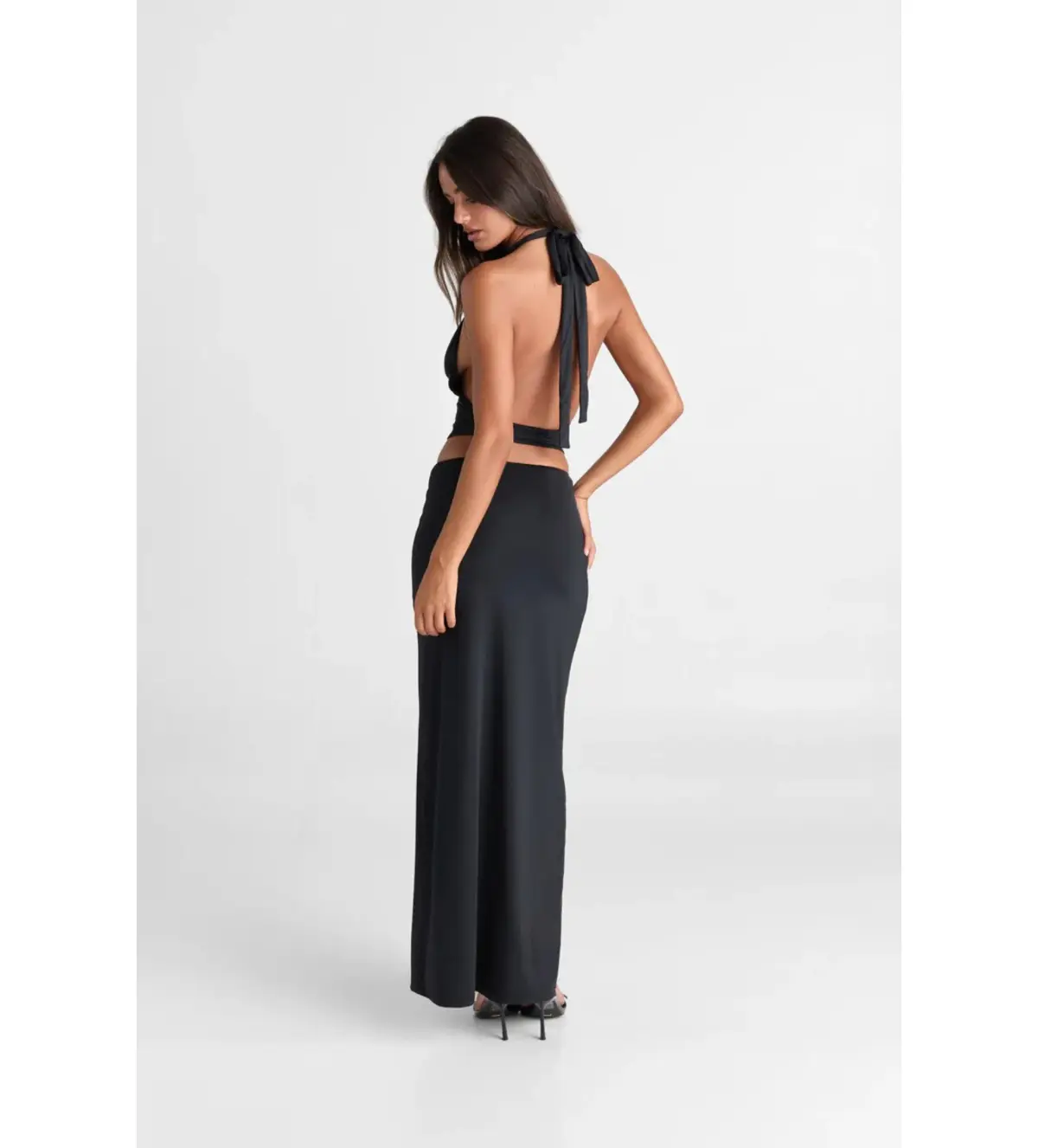 Sasha Therese Cleo Top and Maxi Skirt Set Black Size S AU 8 - Image 3
