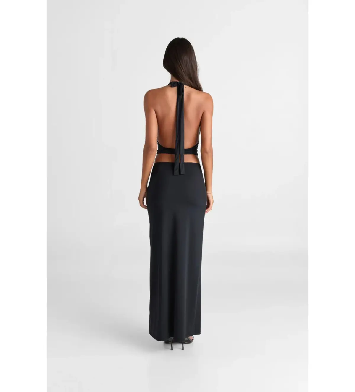 Sasha Therese Cleo Top and Maxi Skirt Set Black Size S AU 8 - Image 4