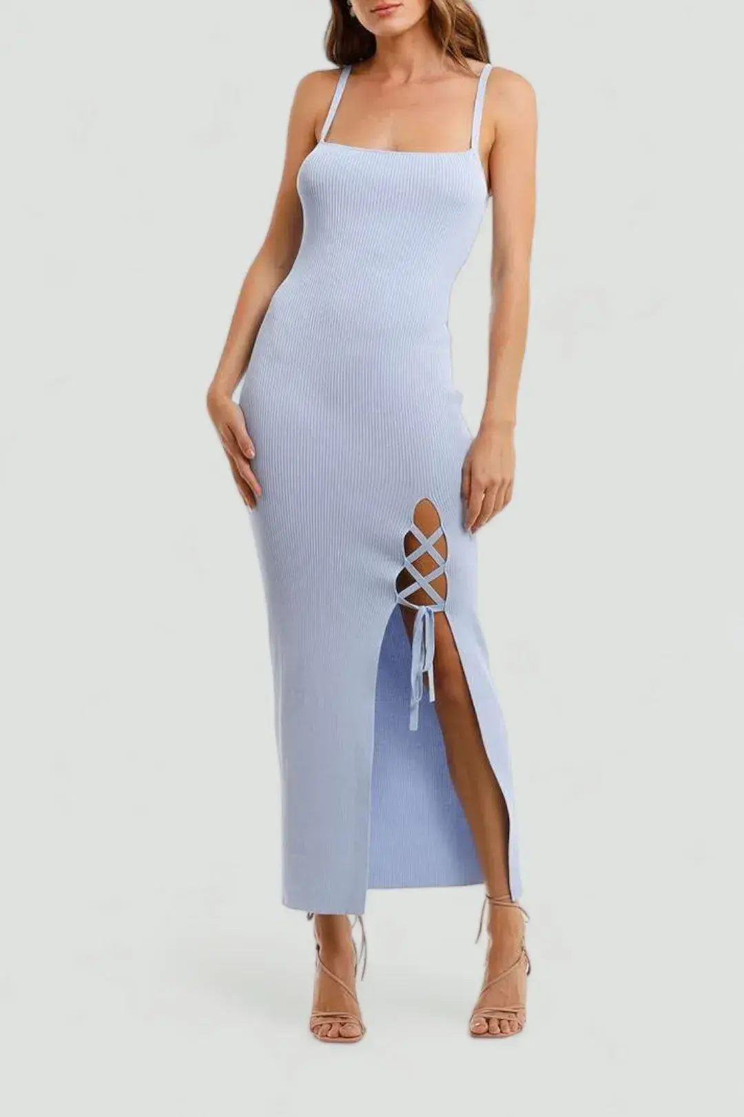 Bec and Bridge Lola Sky Blue Leg Split Midi Dress Size AU 10 - Image 1