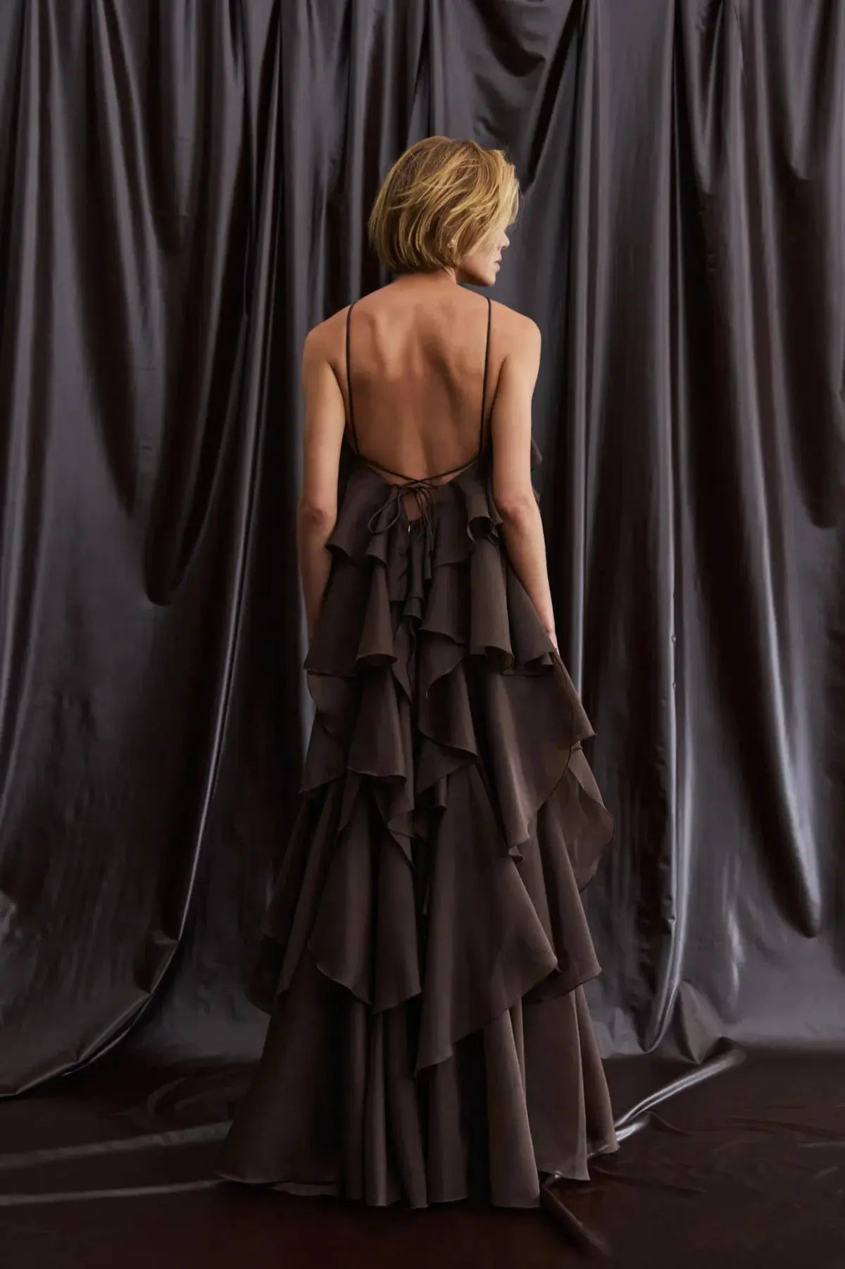 Aje Pandorea Layered Maxi Dress Carob Brown Size 8 - Image 2