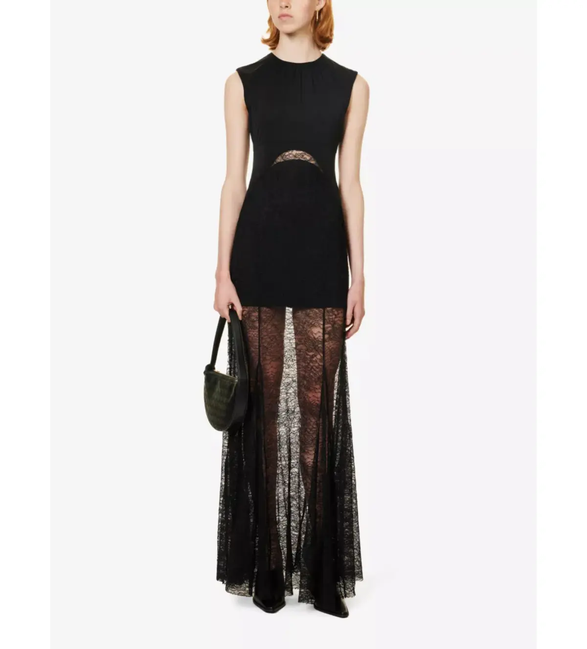 Camilla and Marc Angelo Lace Skirt Woven Maxi Dress Black Size AU 10 - Image 1