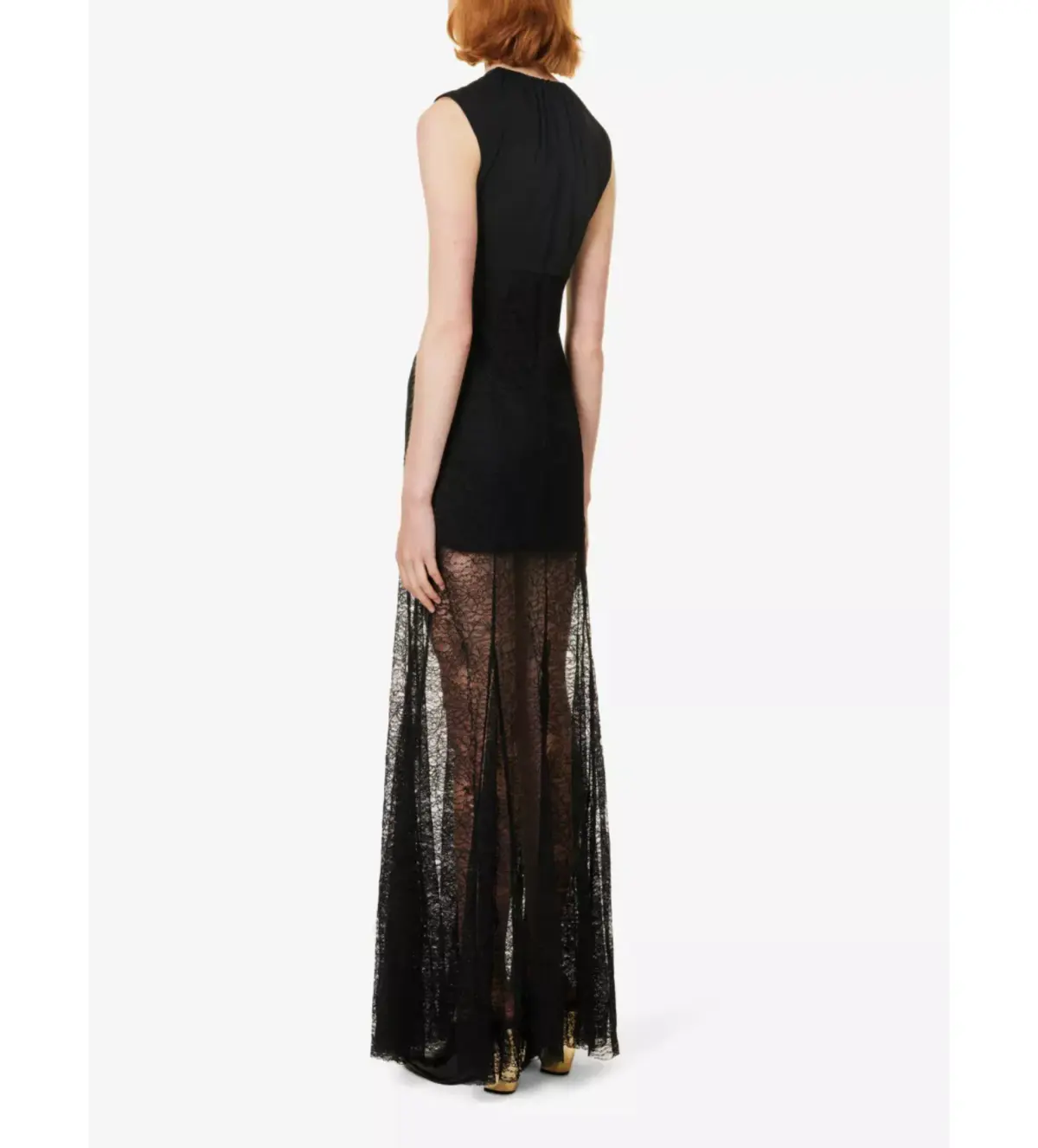 Camilla and Marc Angelo Lace Skirt Woven Maxi Dress Black Size AU 10 - Image 3